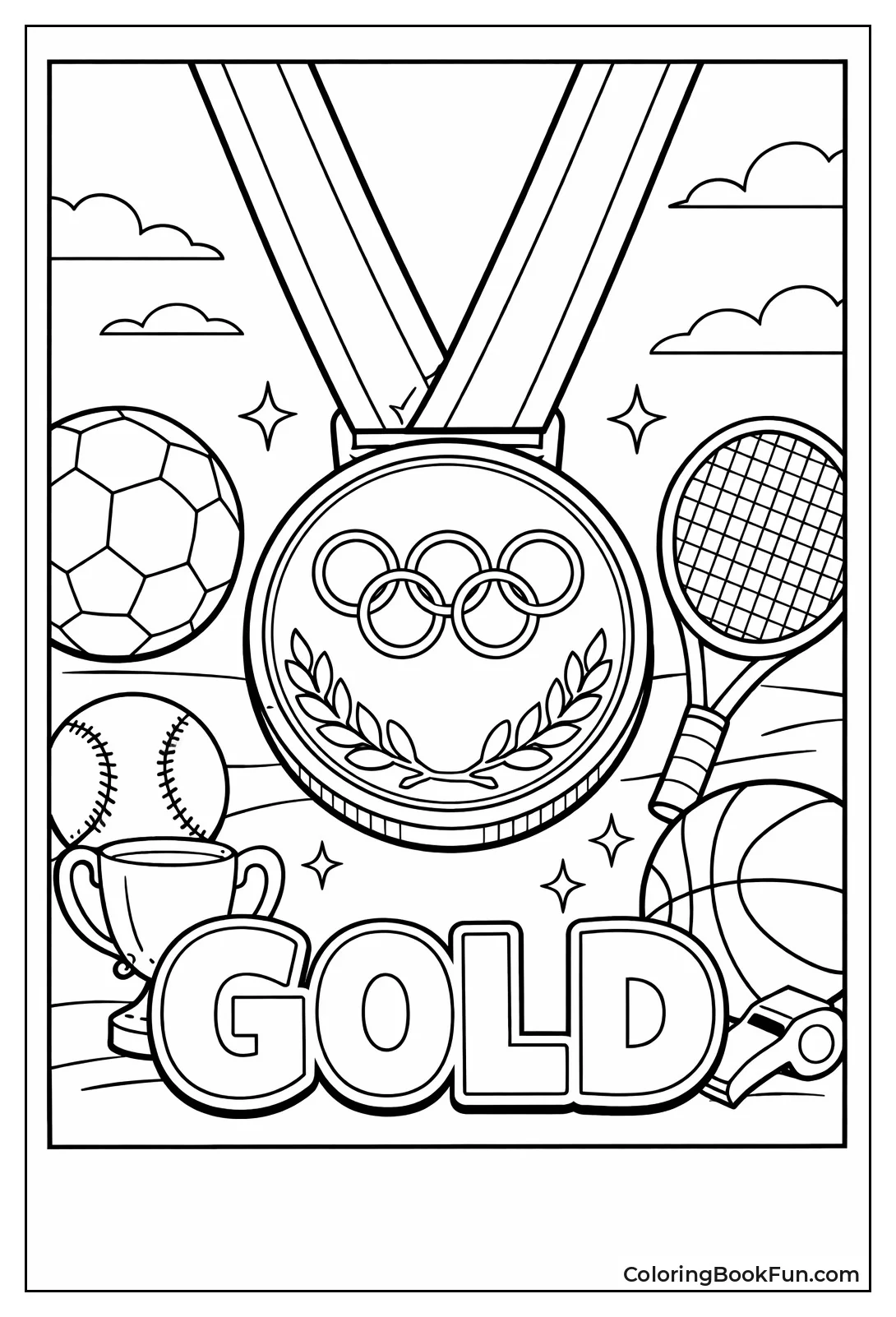 Olympic Gold Medal Dangles Close