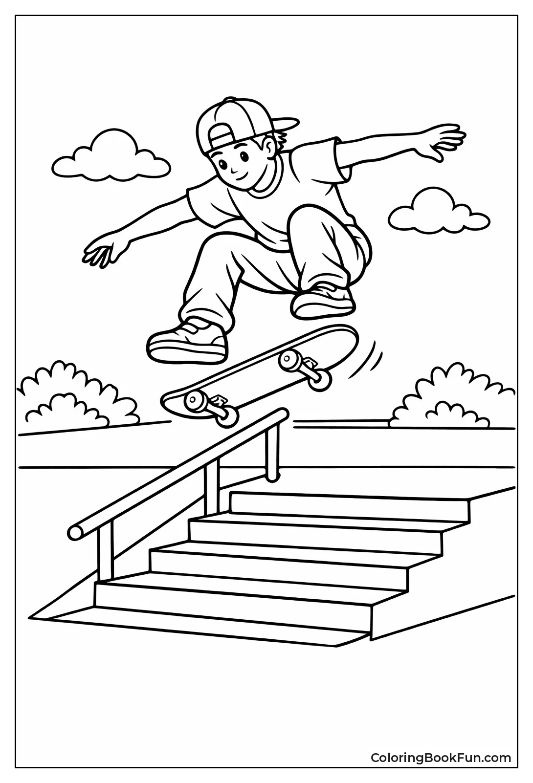 Skateboarder Flips Trick Mid-Air