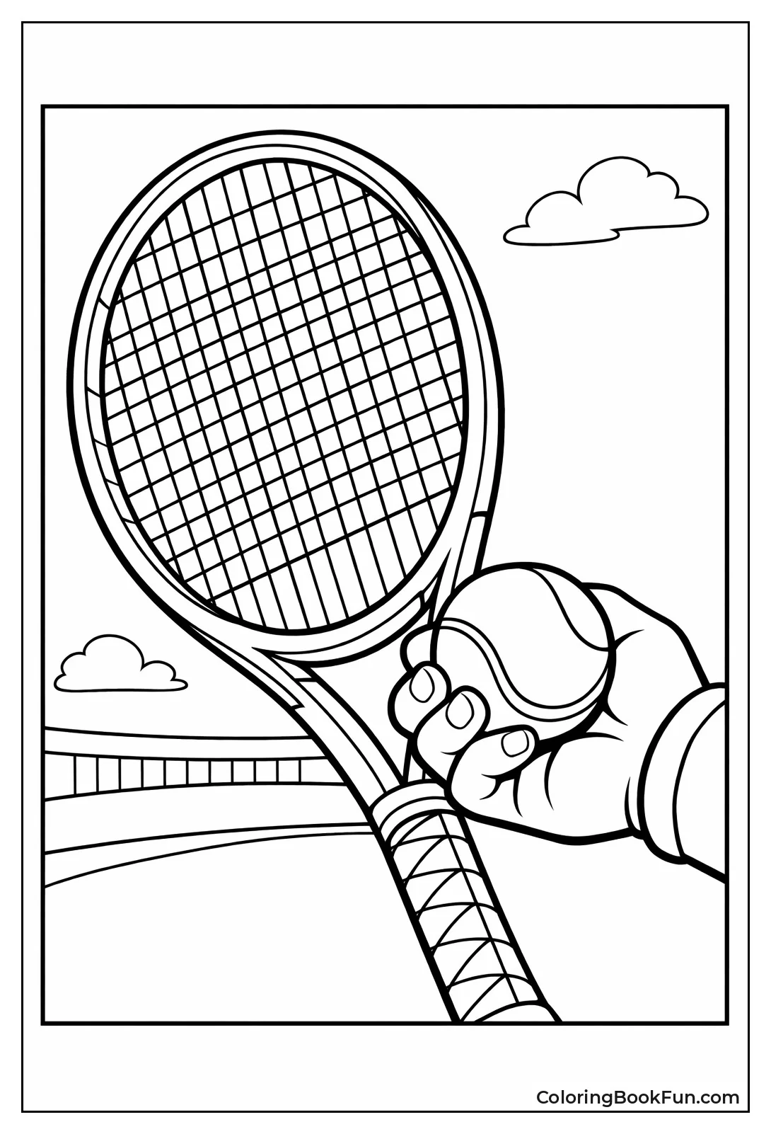 Tennis Player Grips Racket Tight