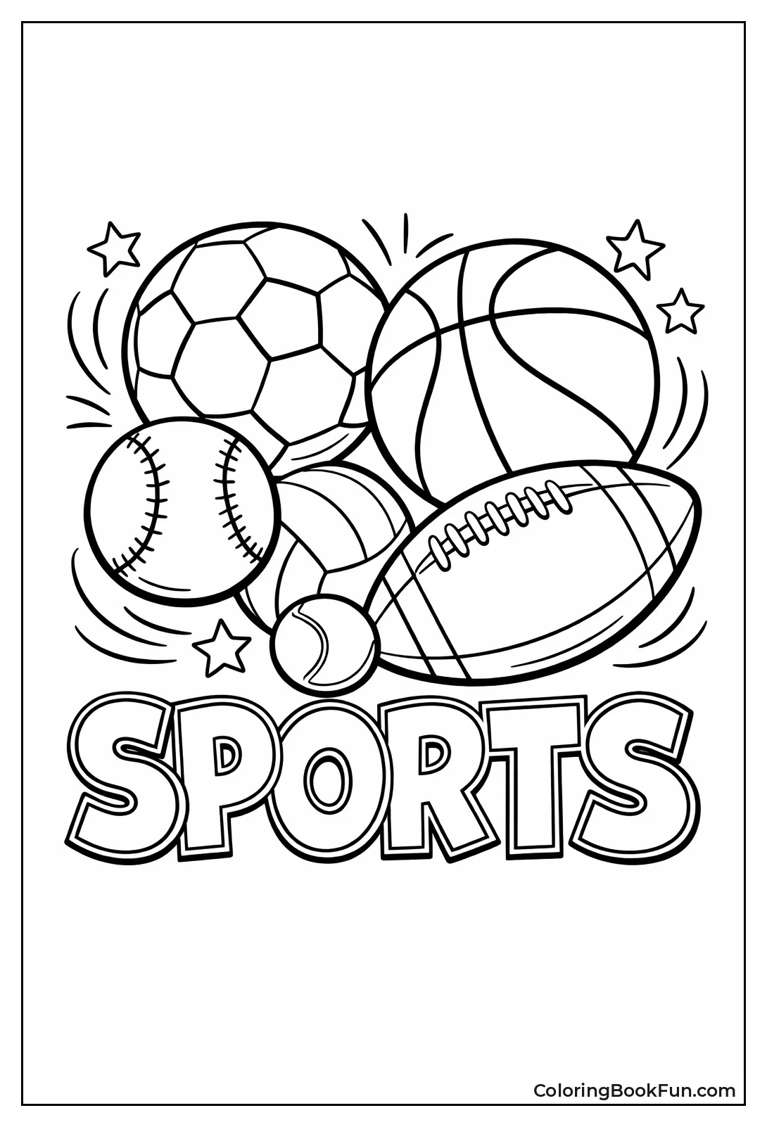 Collage of Colorful Sports Balls