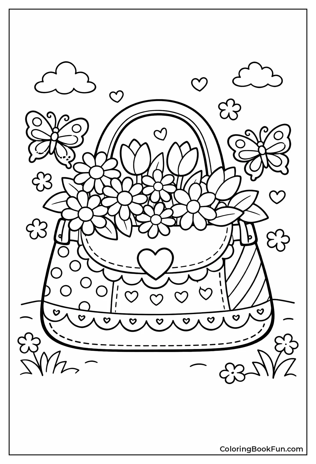 Purse with Spring Flowers