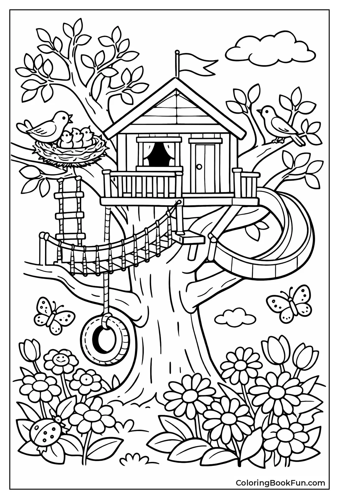 Spring Blossoms Around Treehouse