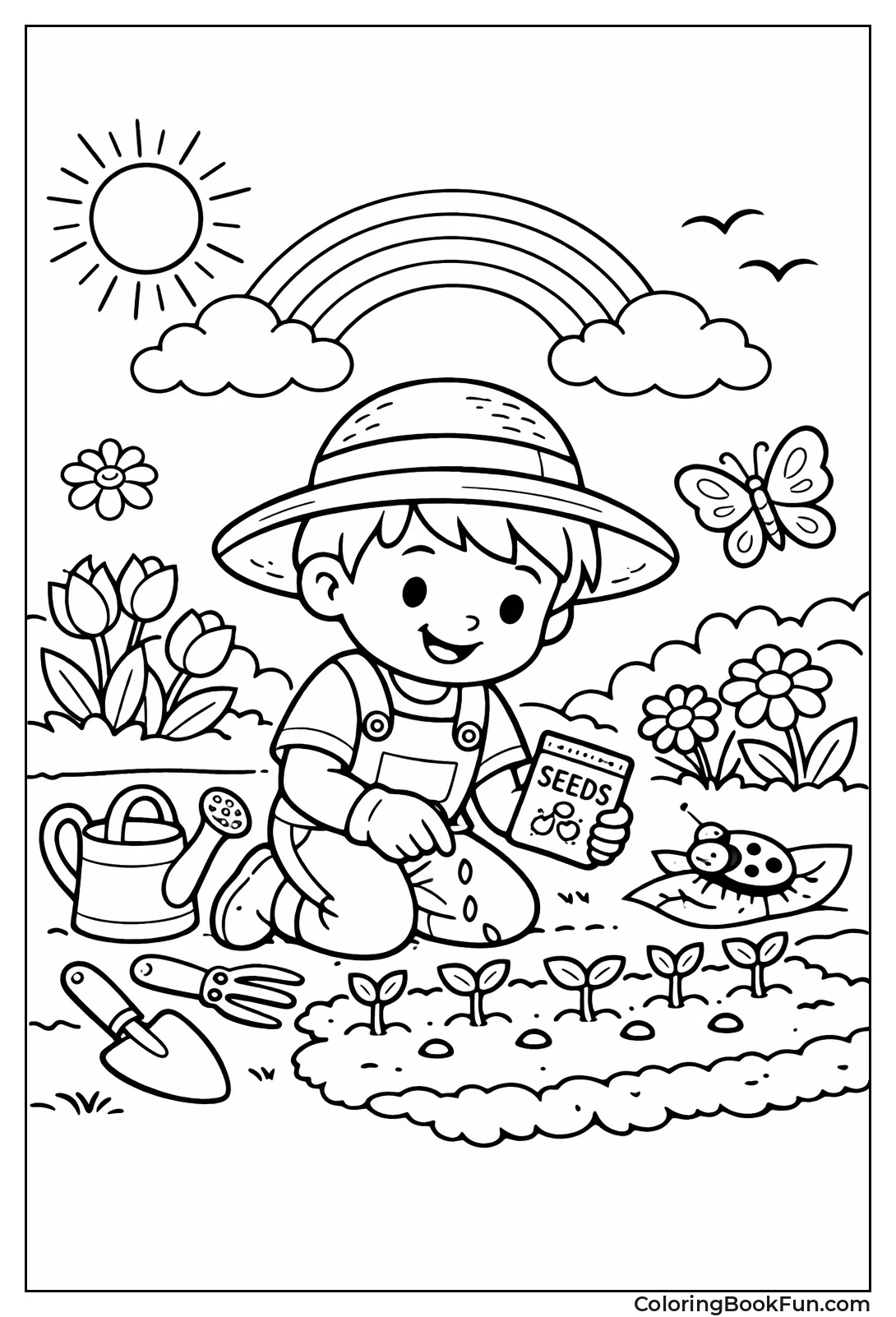 Child Planting Garden Seeds