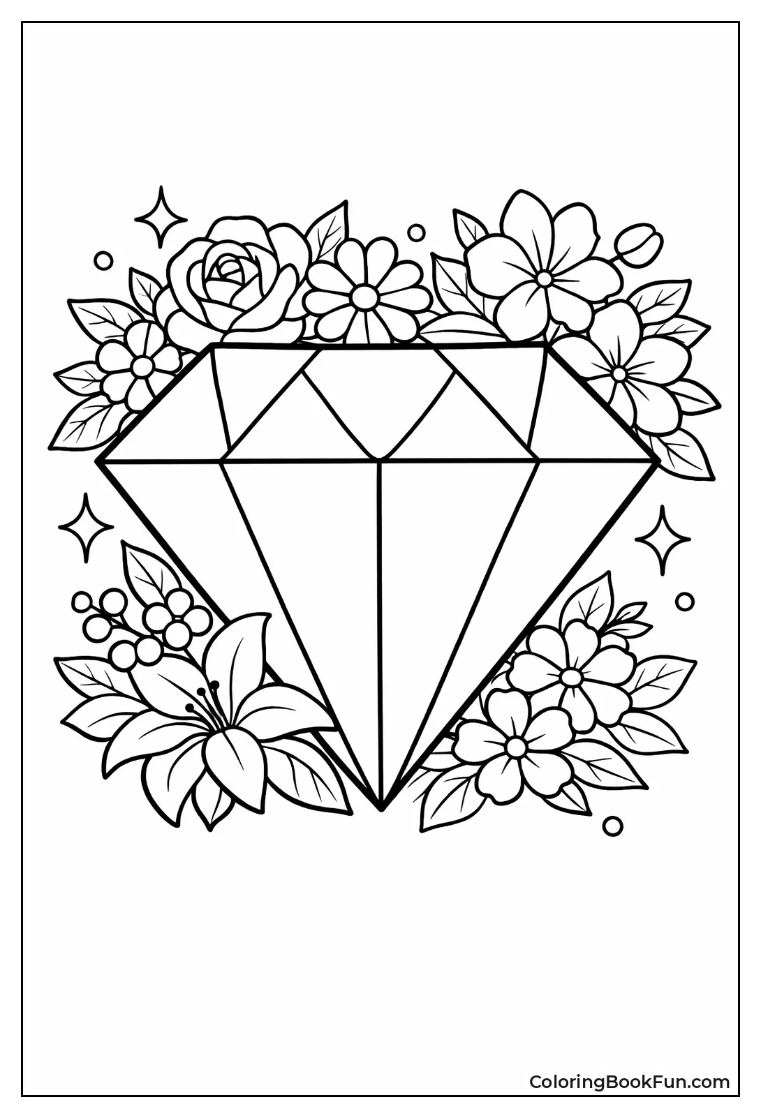 Spring Flowers Diamond Frame