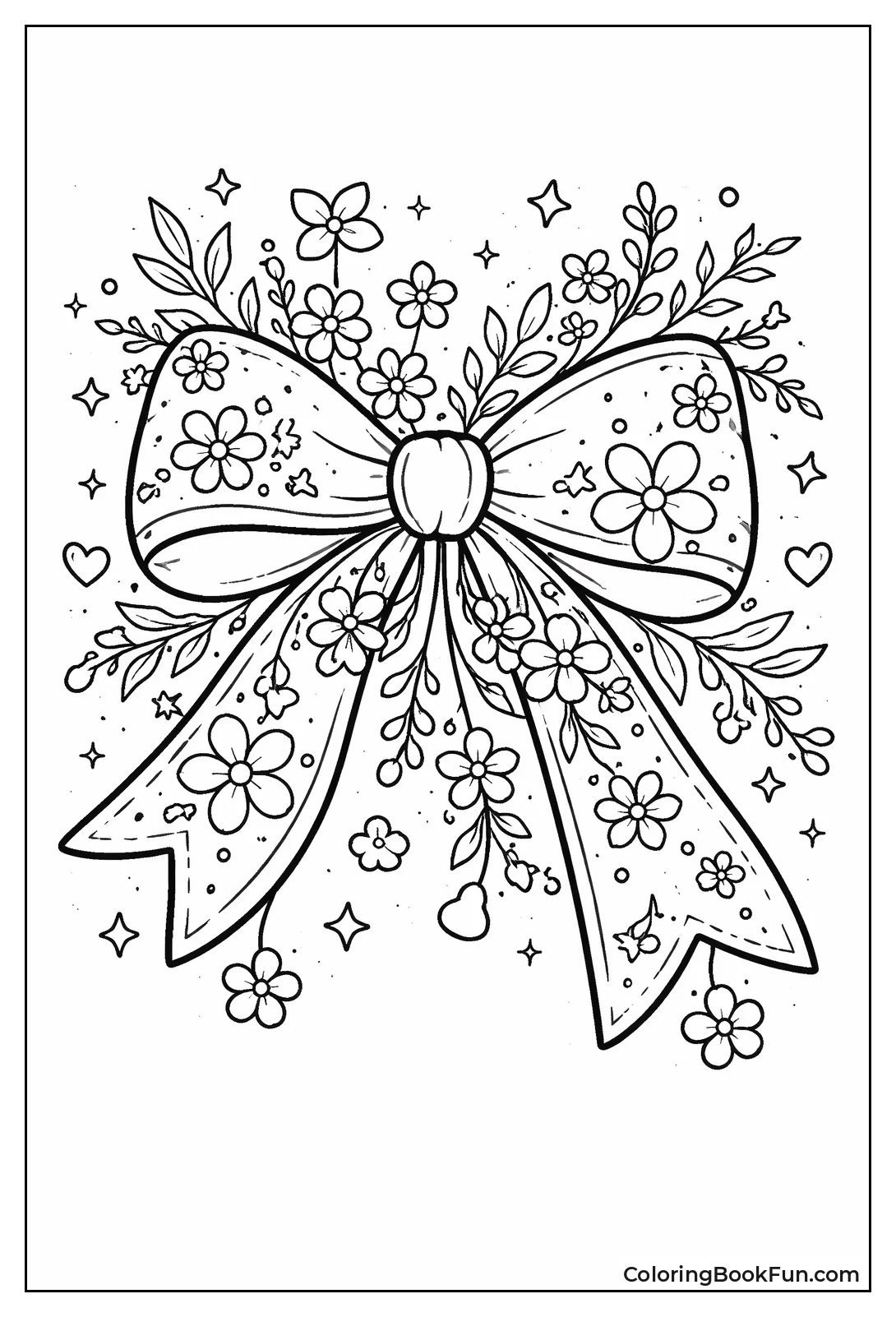 Flowery Spring Ribbon Bow