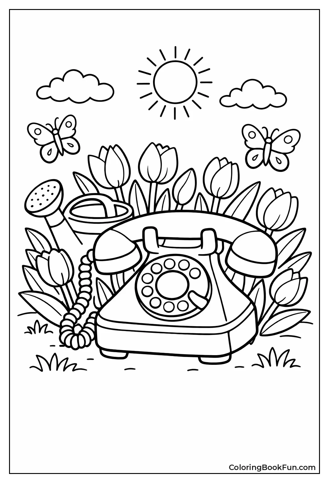 Phone in Spring Flowers