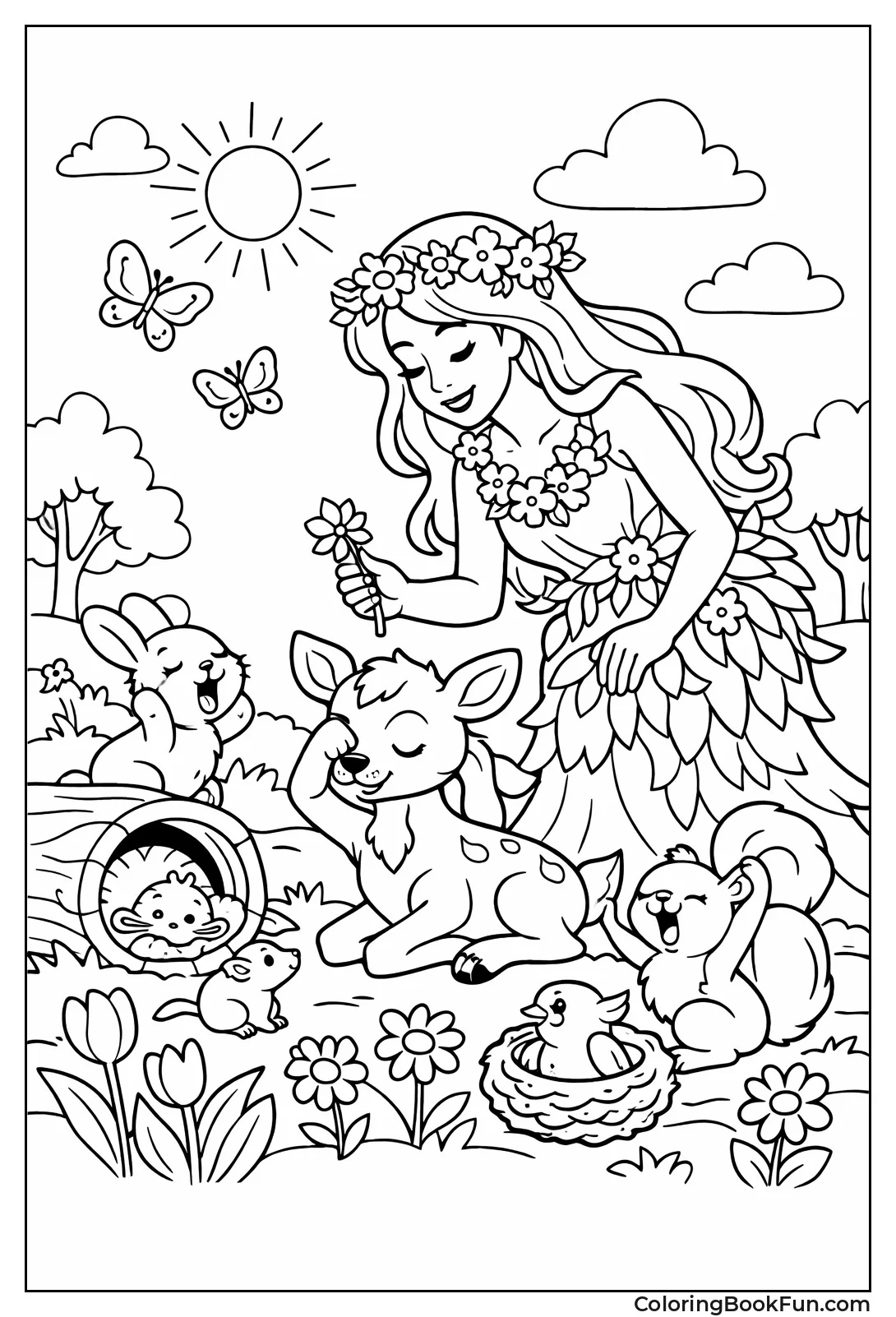 Mother Nature in Flower Dress