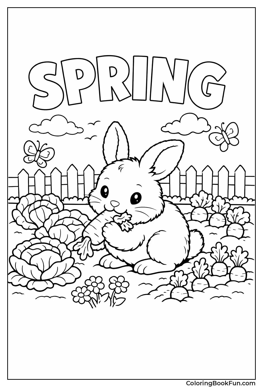 Rabbit Eating Carrot Garden