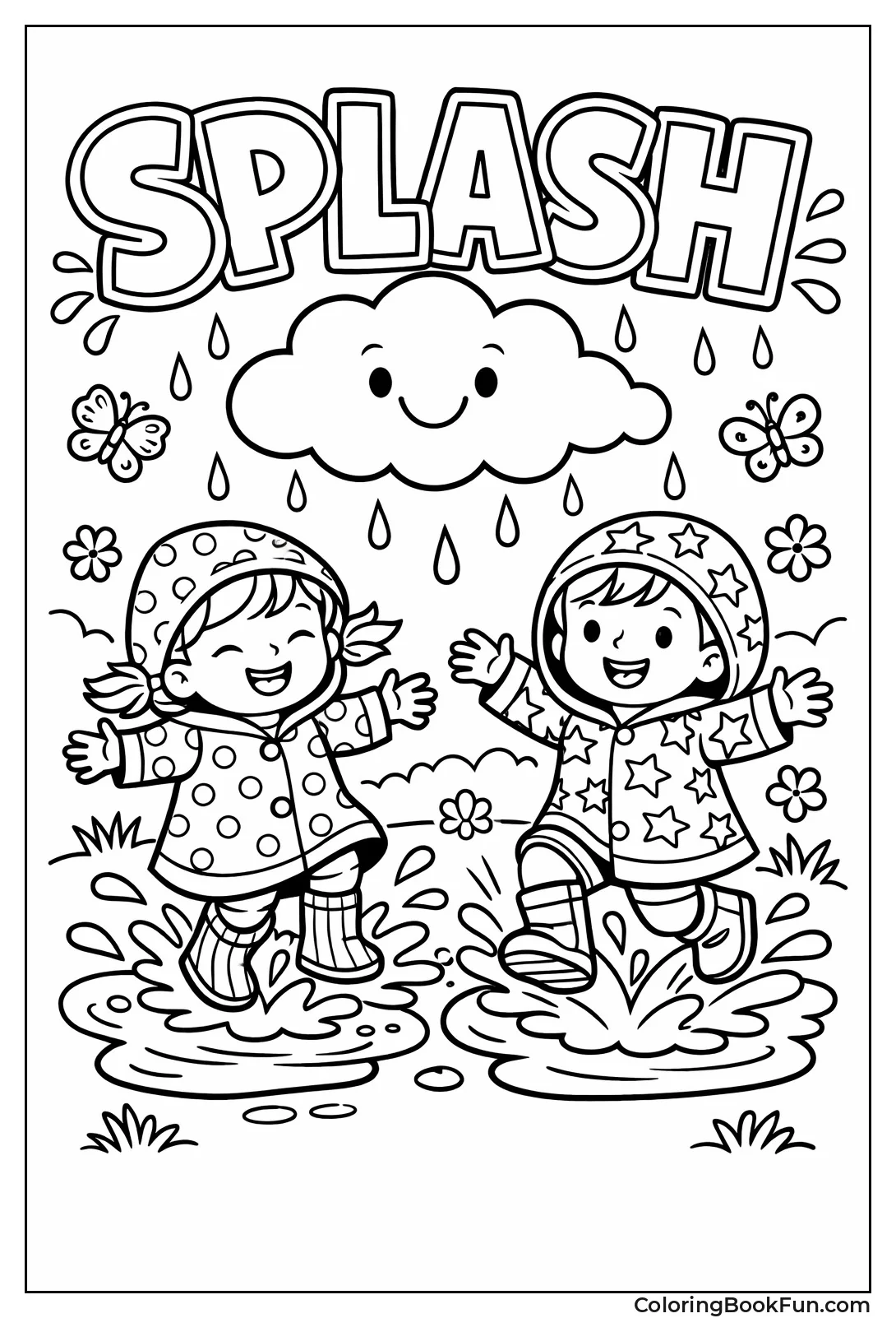 Kids Jumping in Puddles