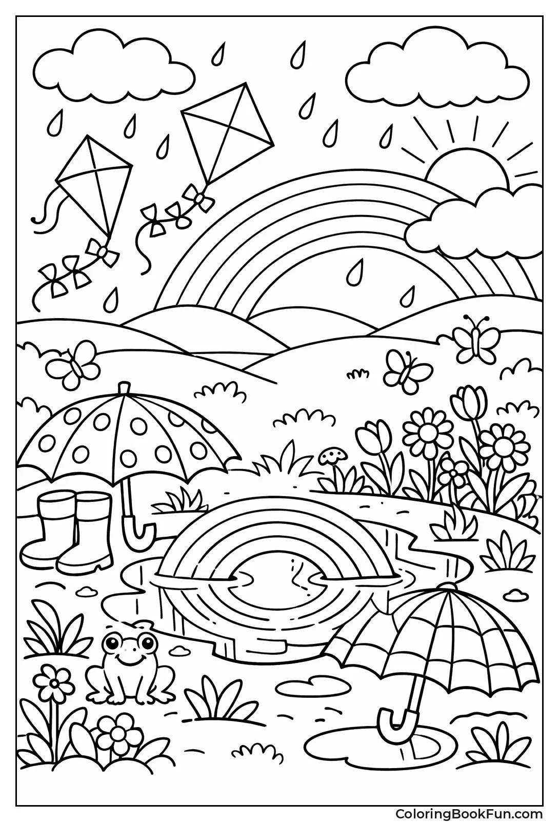 Kites Flying in Spring Wind