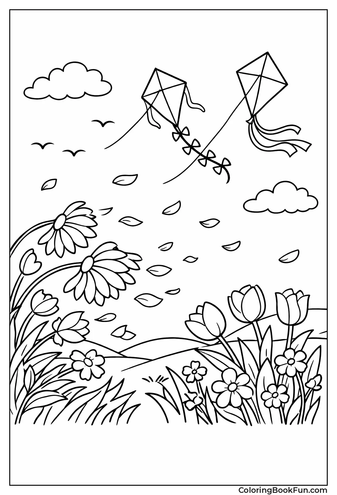 Flowers Dancing in Wind