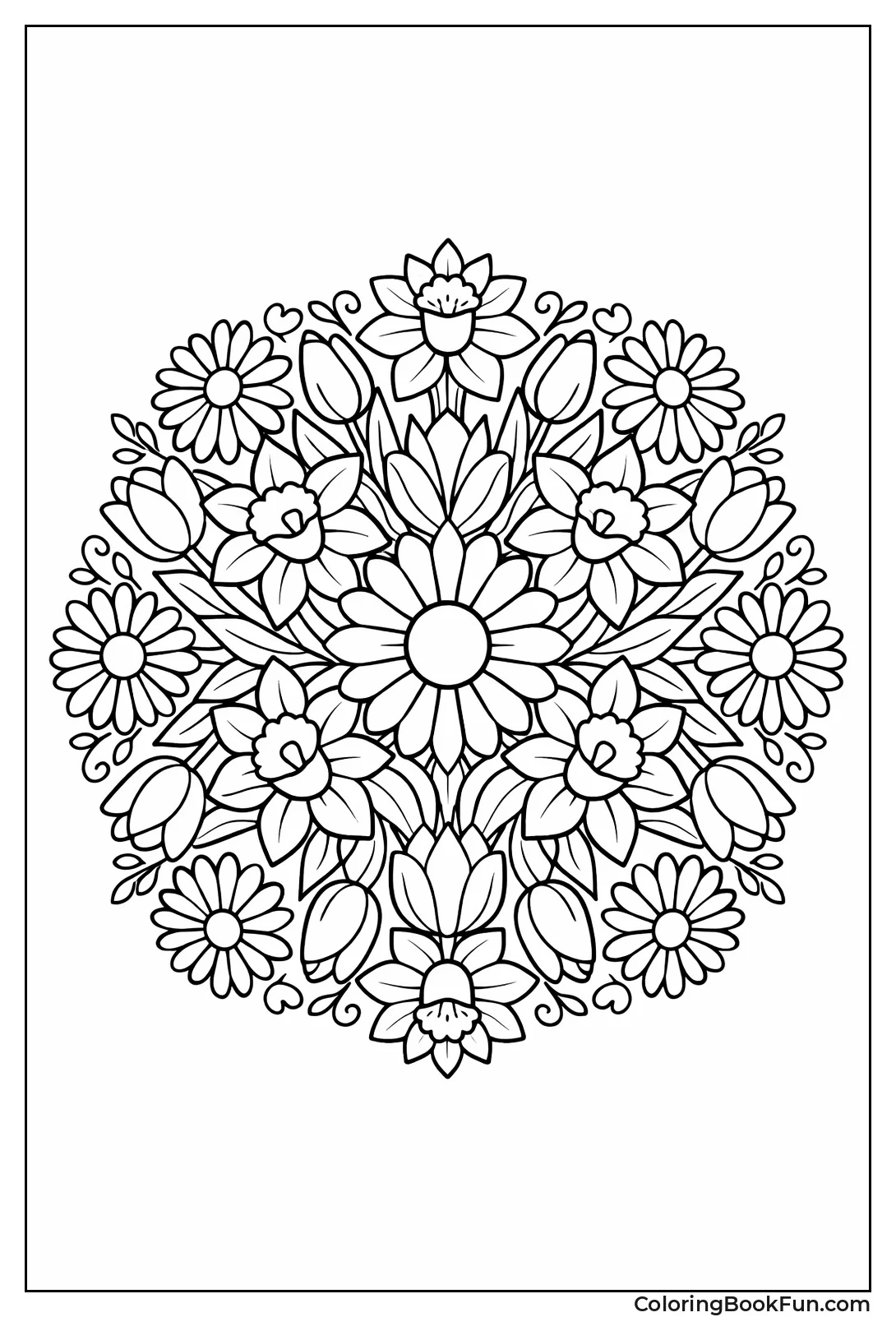Spring Flower Mandala Design