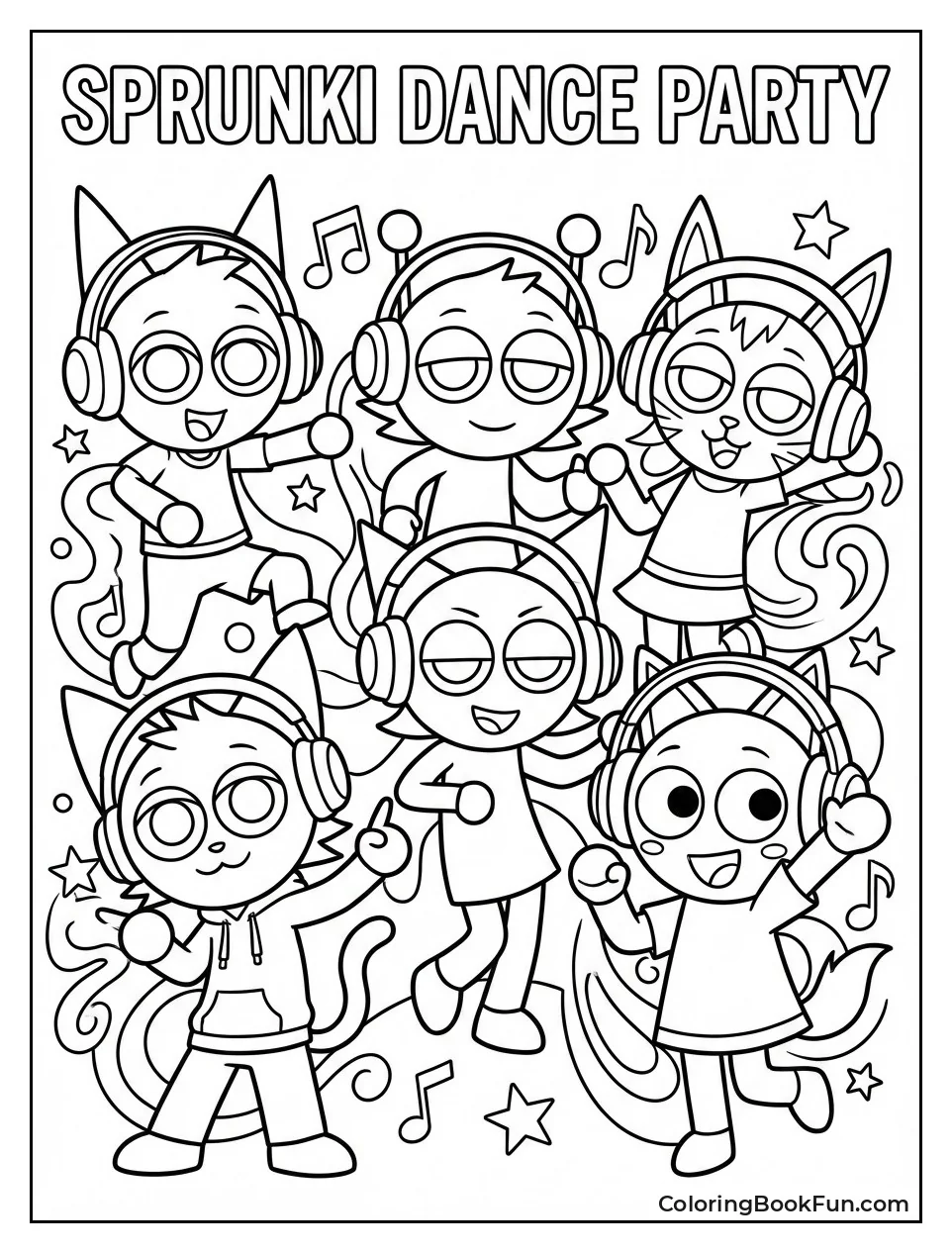 Sprunkis Dance wearing Headphones