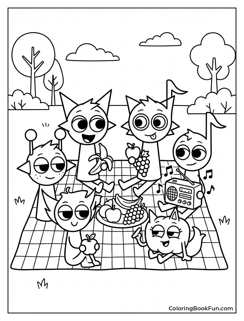 Sprunkis Eat Picnic Fruits