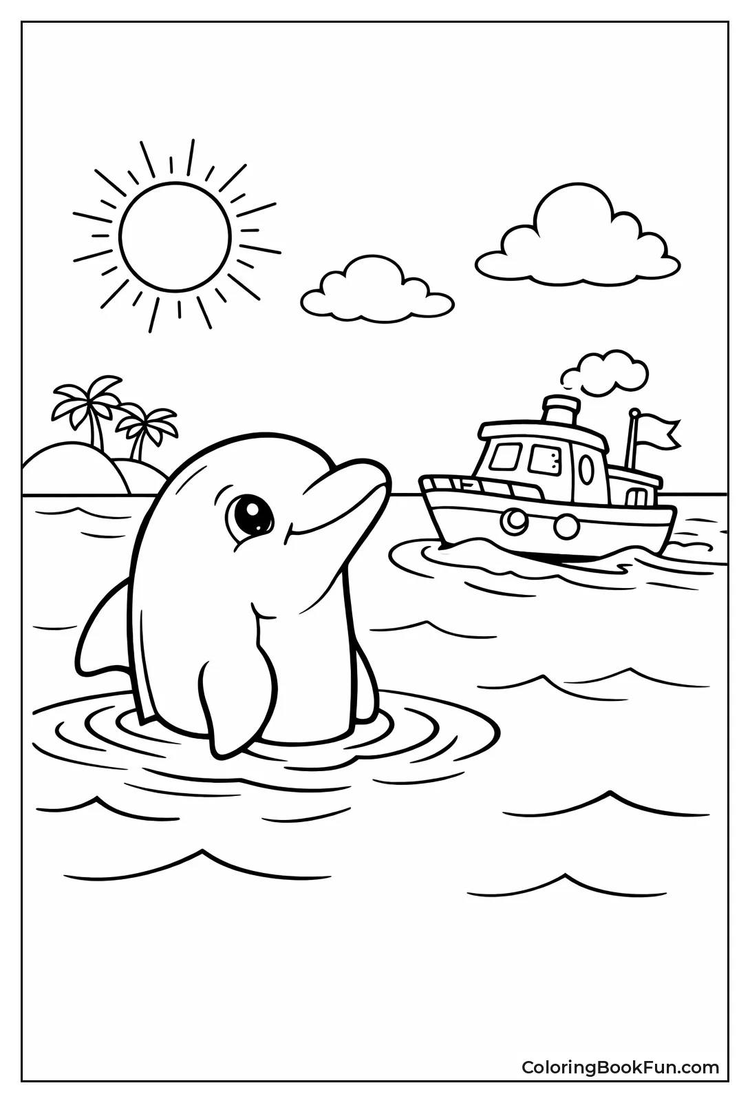 Spyhopping Dolphin Watching Boat