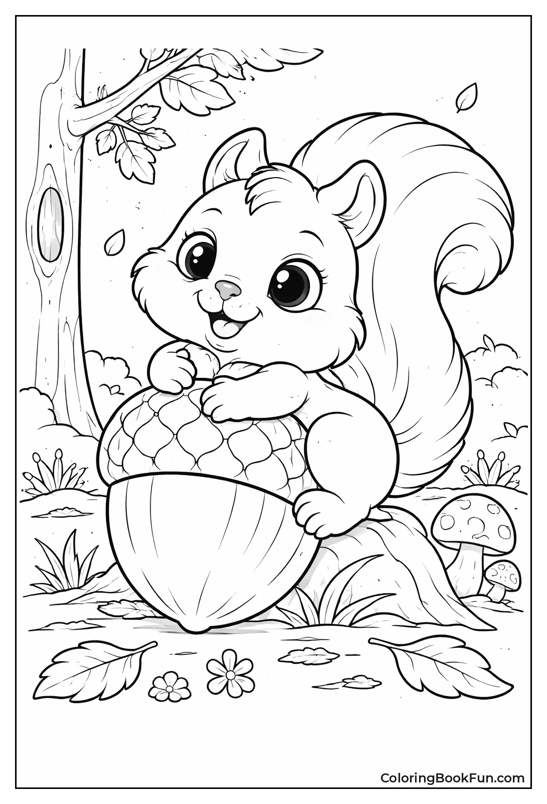 Squirrel Hugging Giant Acorn