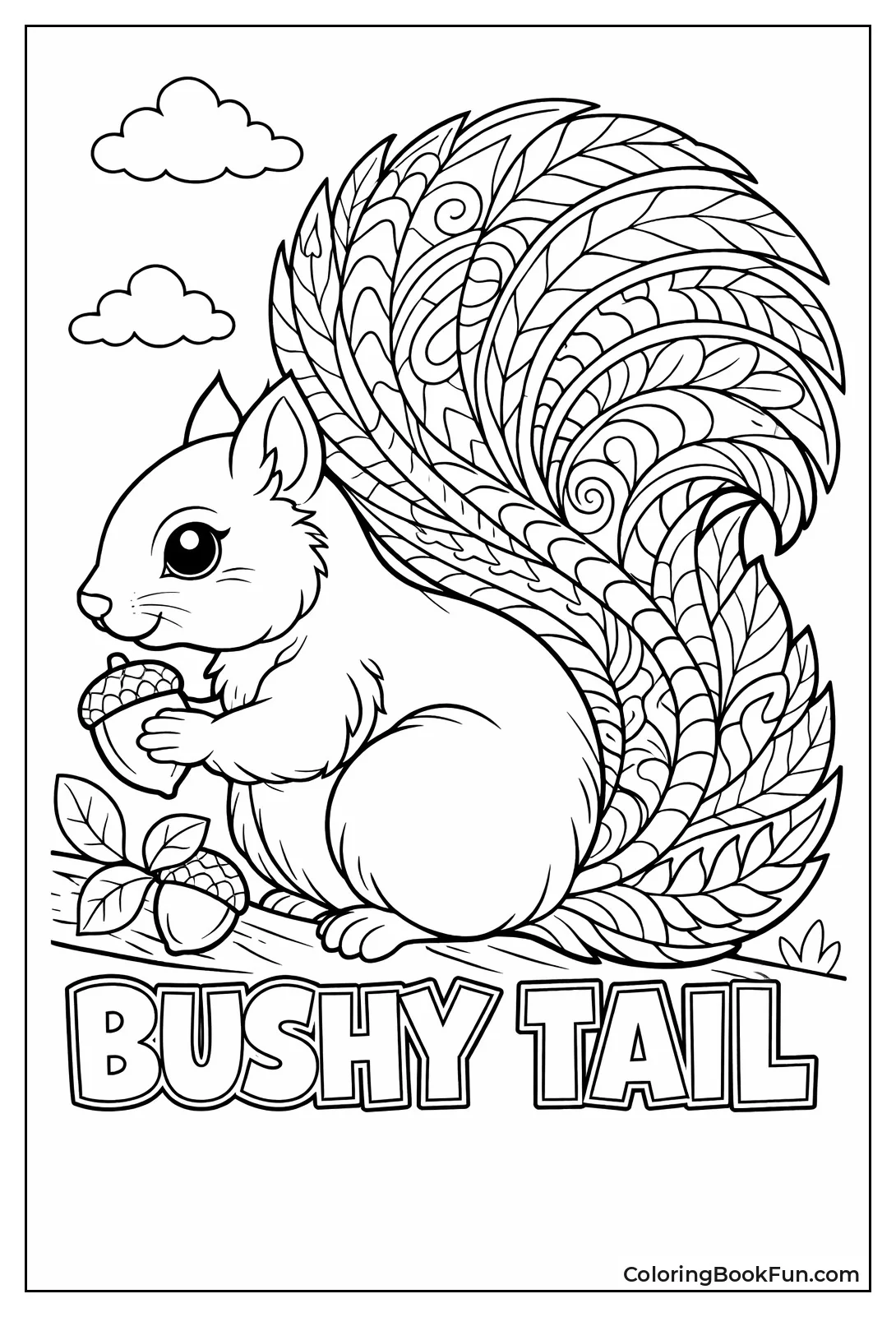 Bushy Tail Squirrel Portrait