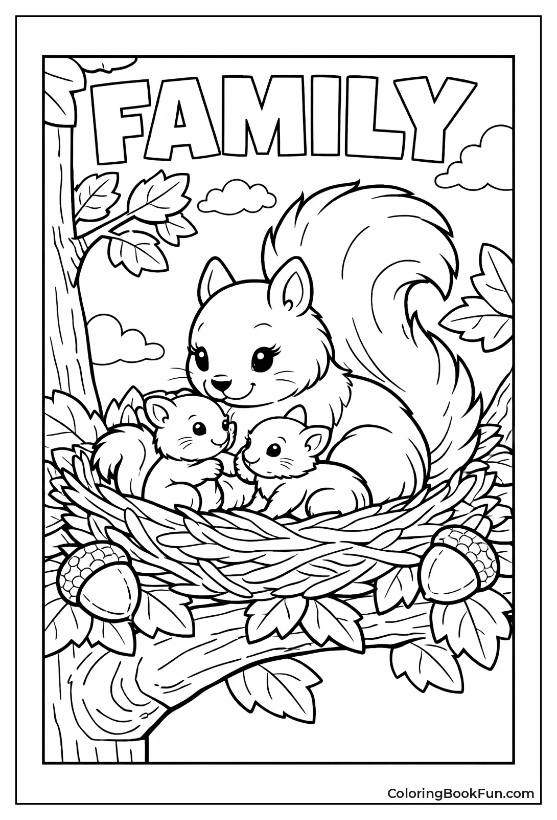 Mother Squirrel with Babies