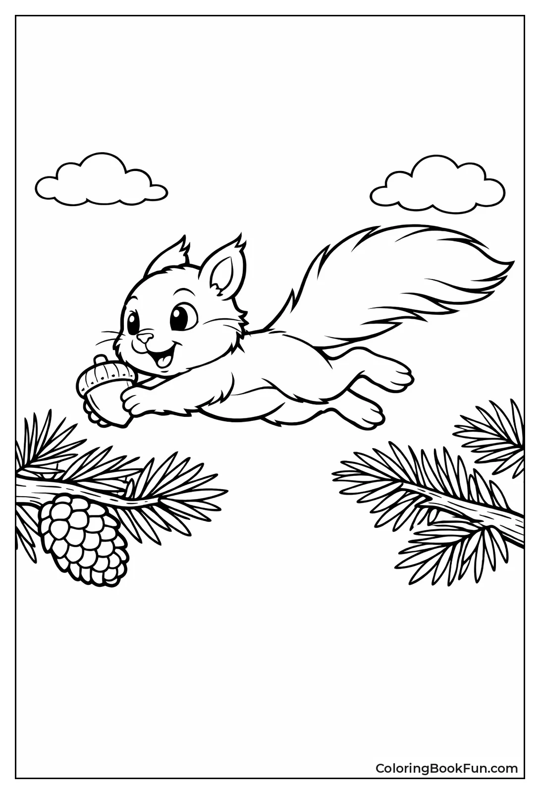 Squirrel Leaping between Branches