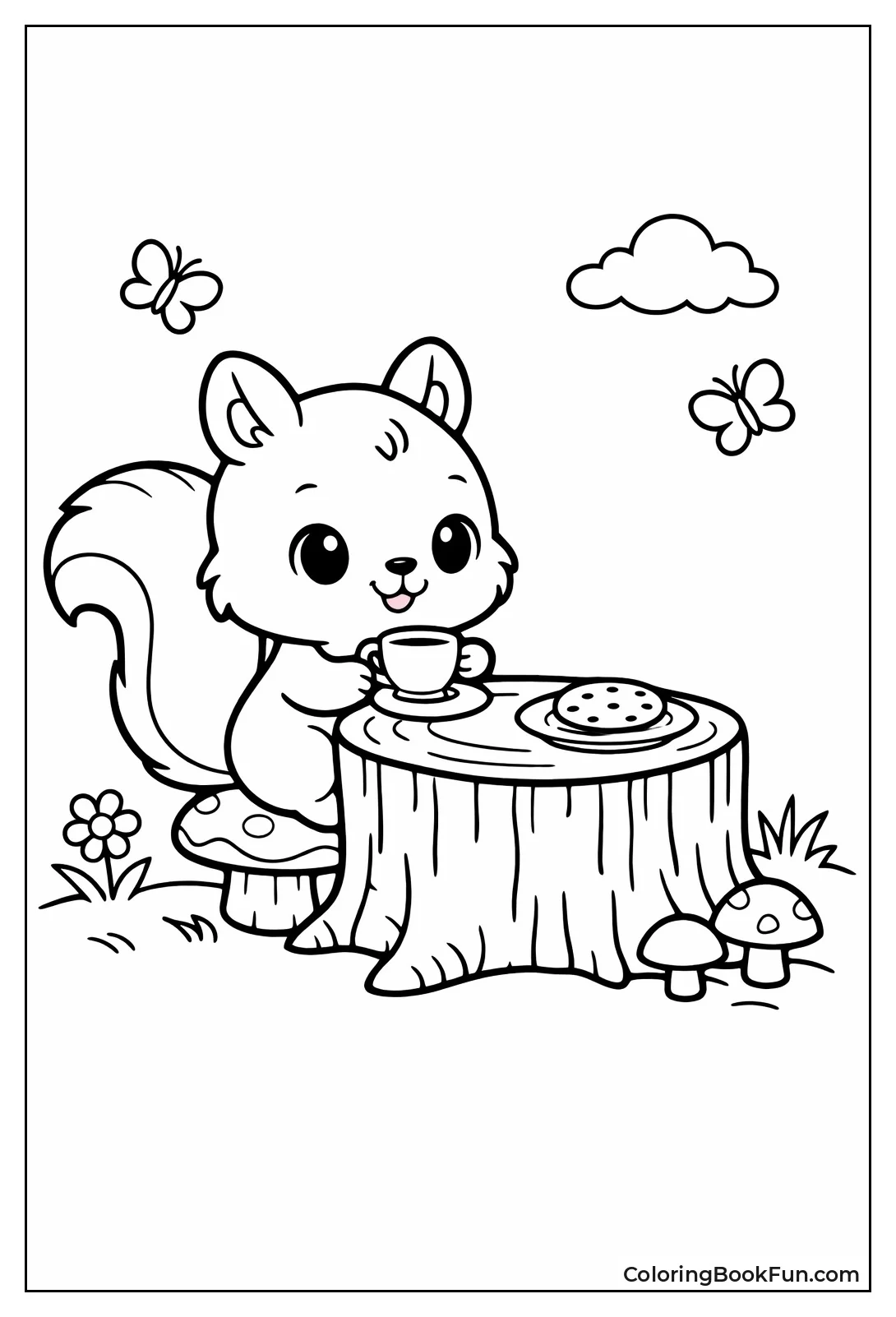 Kawaii Squirrel Tea Party
