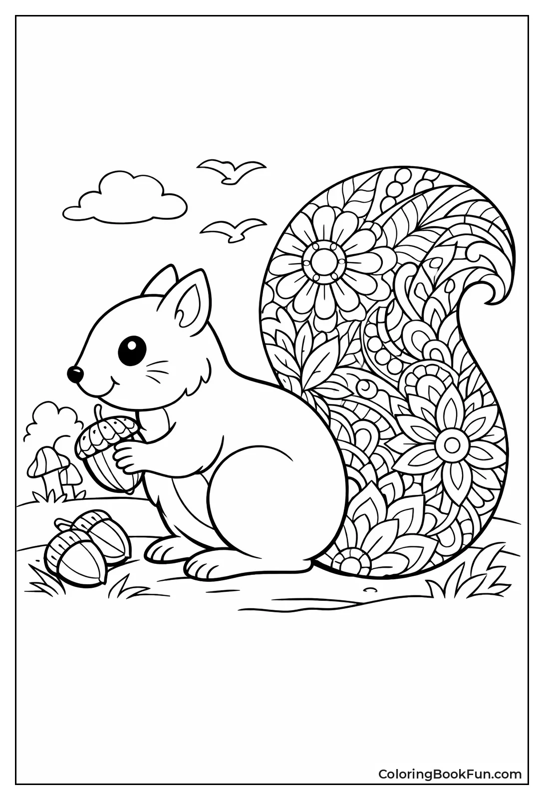 Squirrel with Mandala Tail