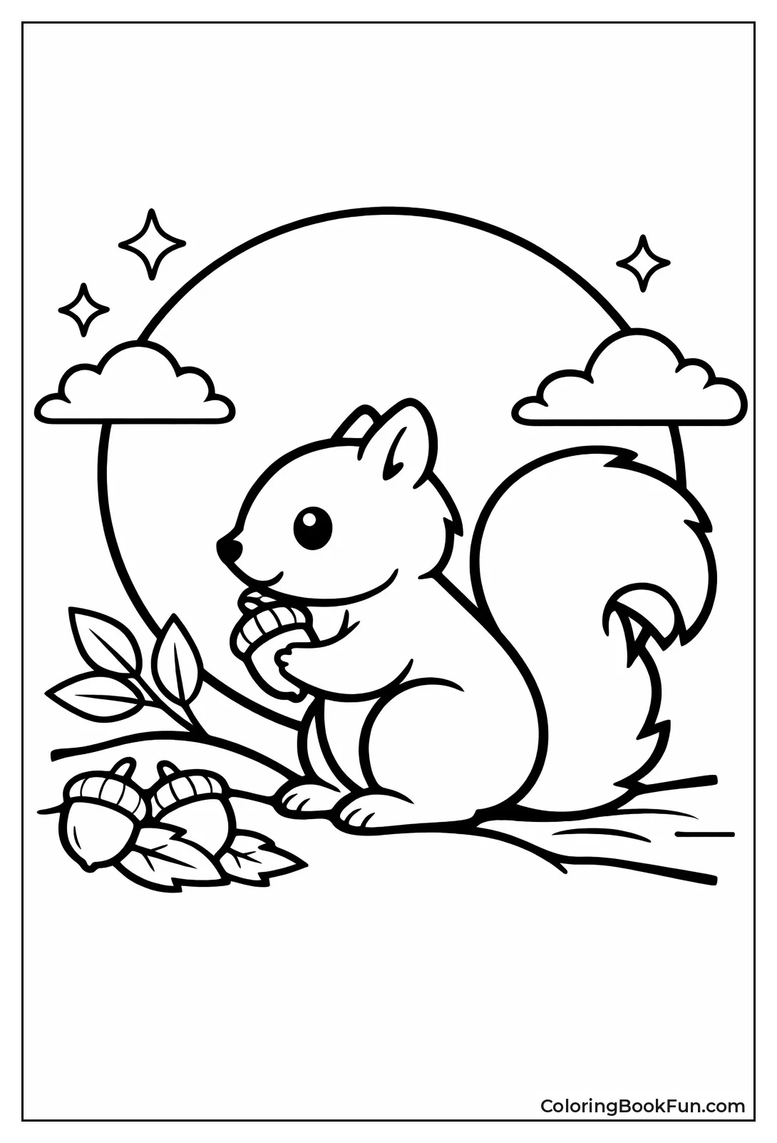 Squirrel Silhouette by Moon