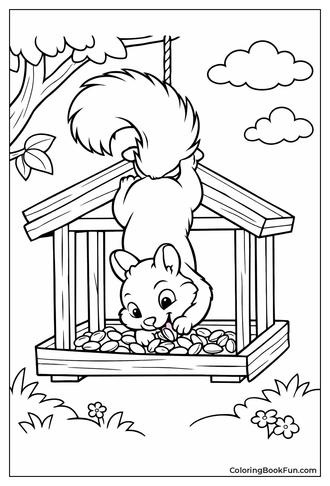 Squirrel Raiding Bird Feeder