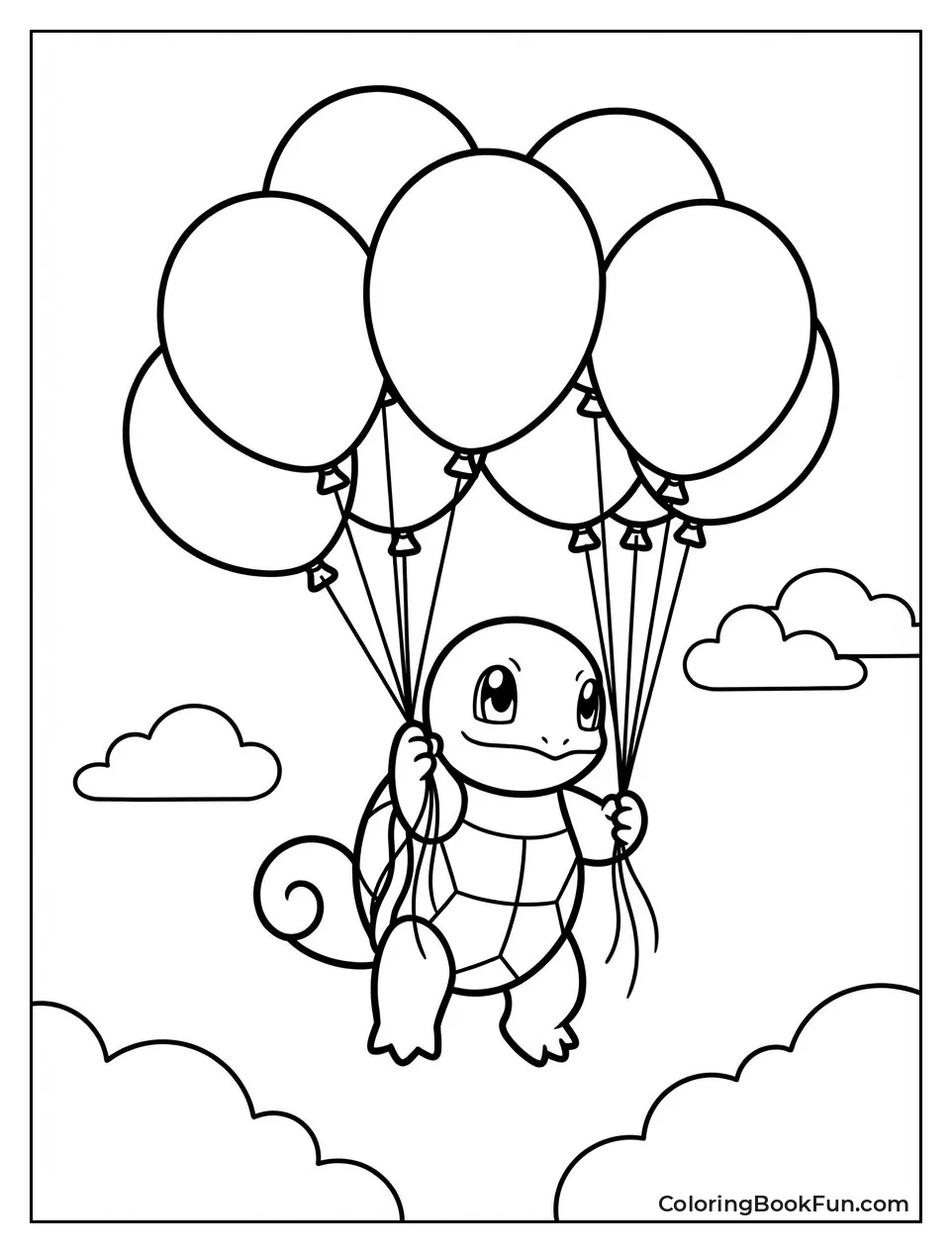 Squirtle Floats with Balloons