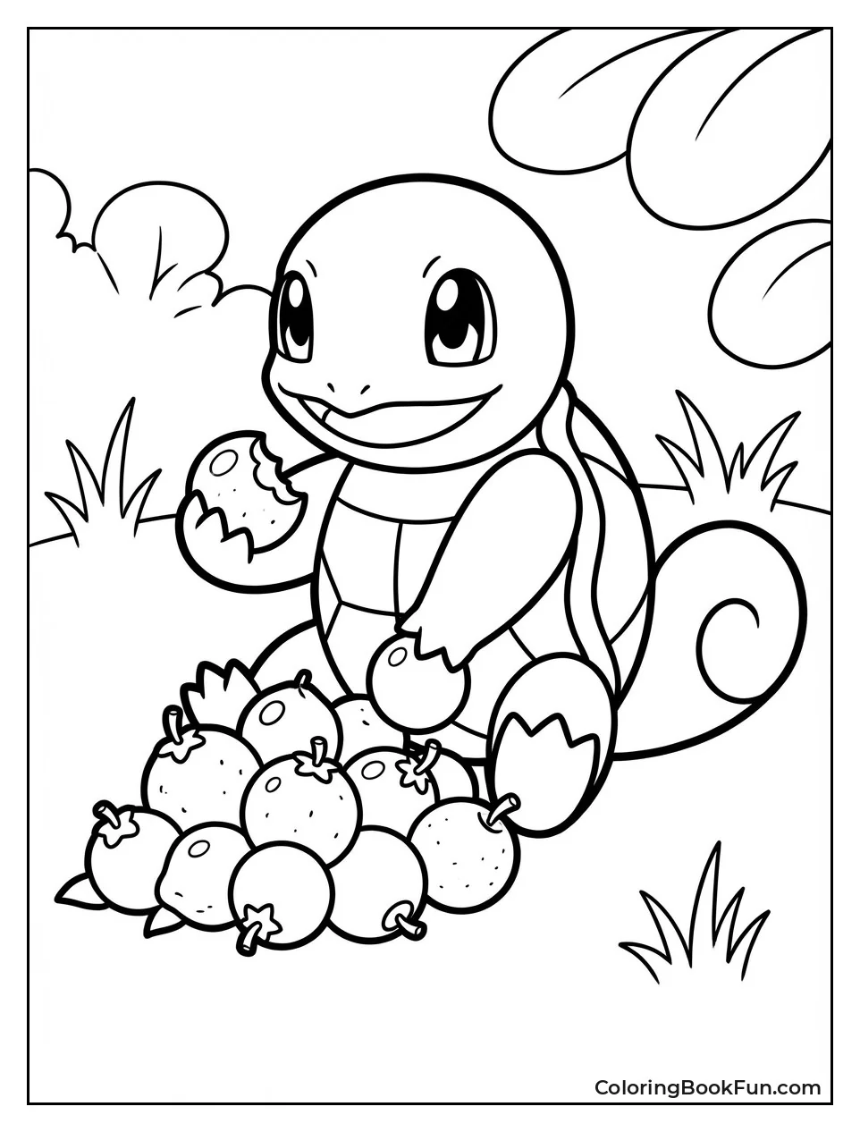 Squirtle Eats Yummy Berries