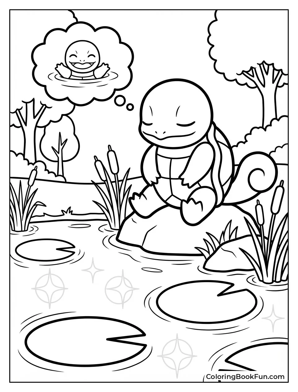 Squirtle Daydreams by Pond