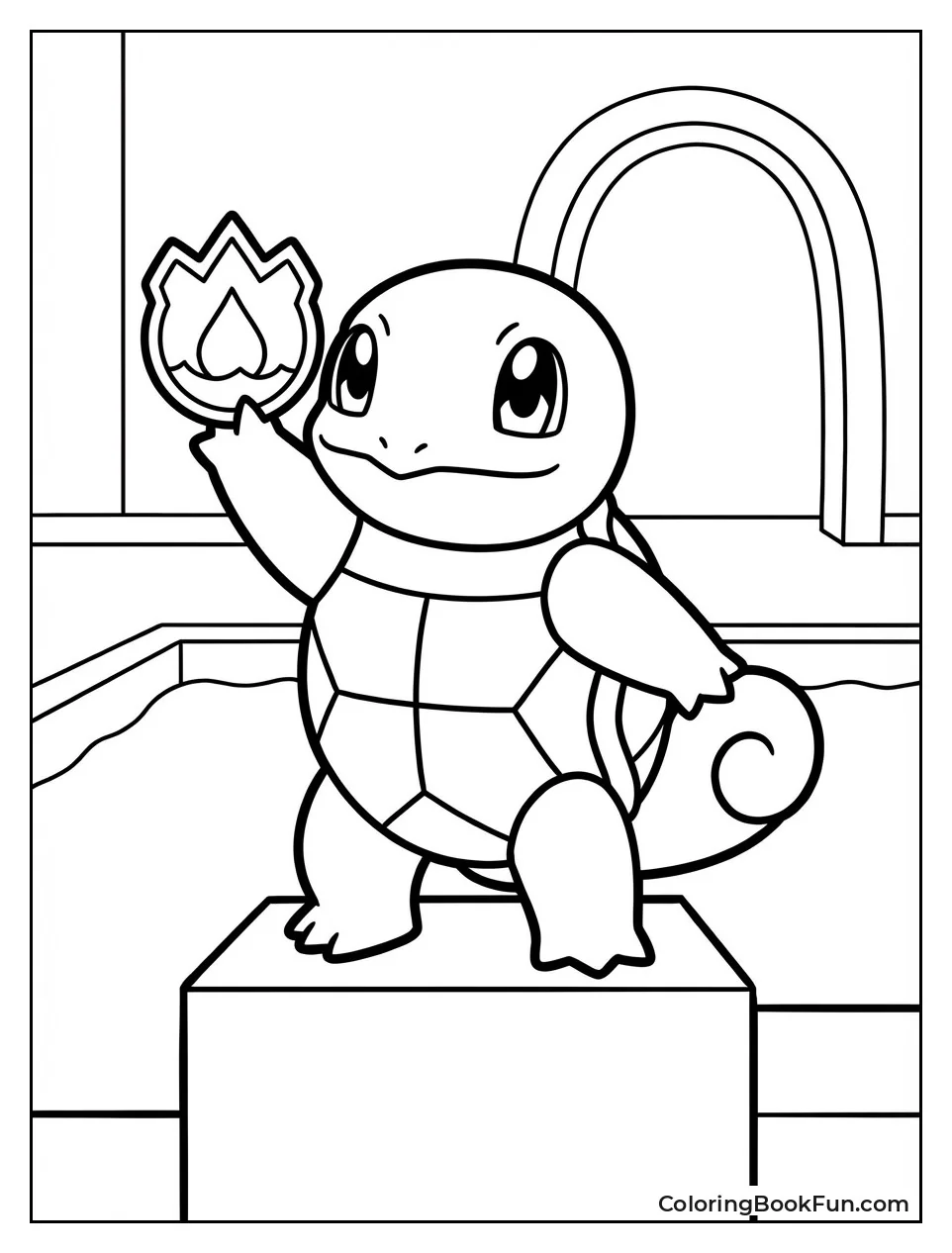 Squirtle Wins Gym Badge