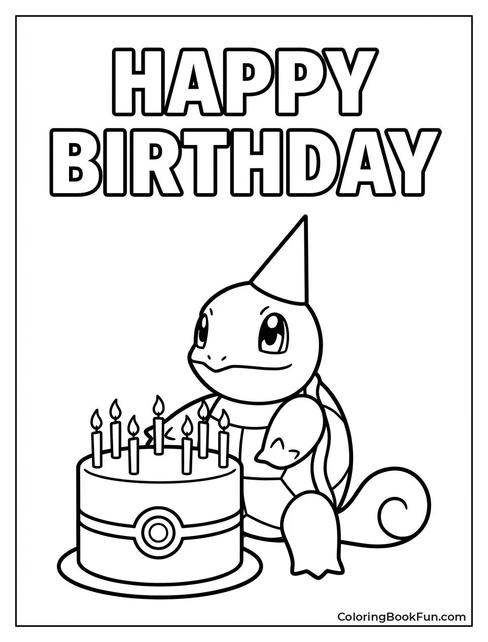 Squirtle Celebrates Birthday Cake