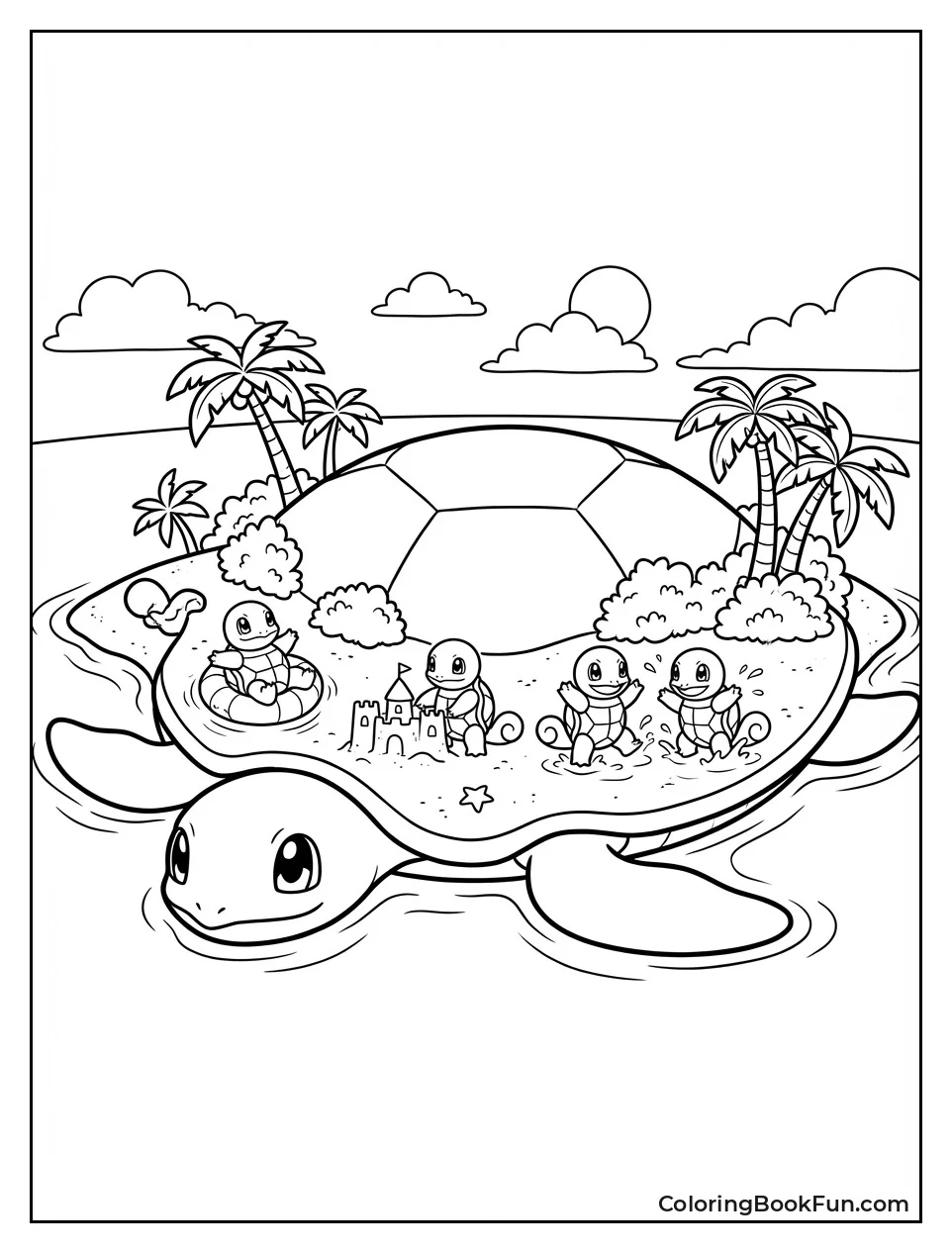 Squirtles Play on Island