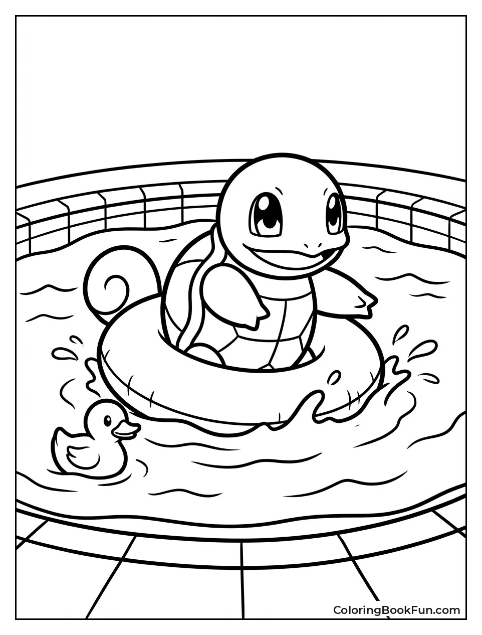 Squirtle Splashes in Pool