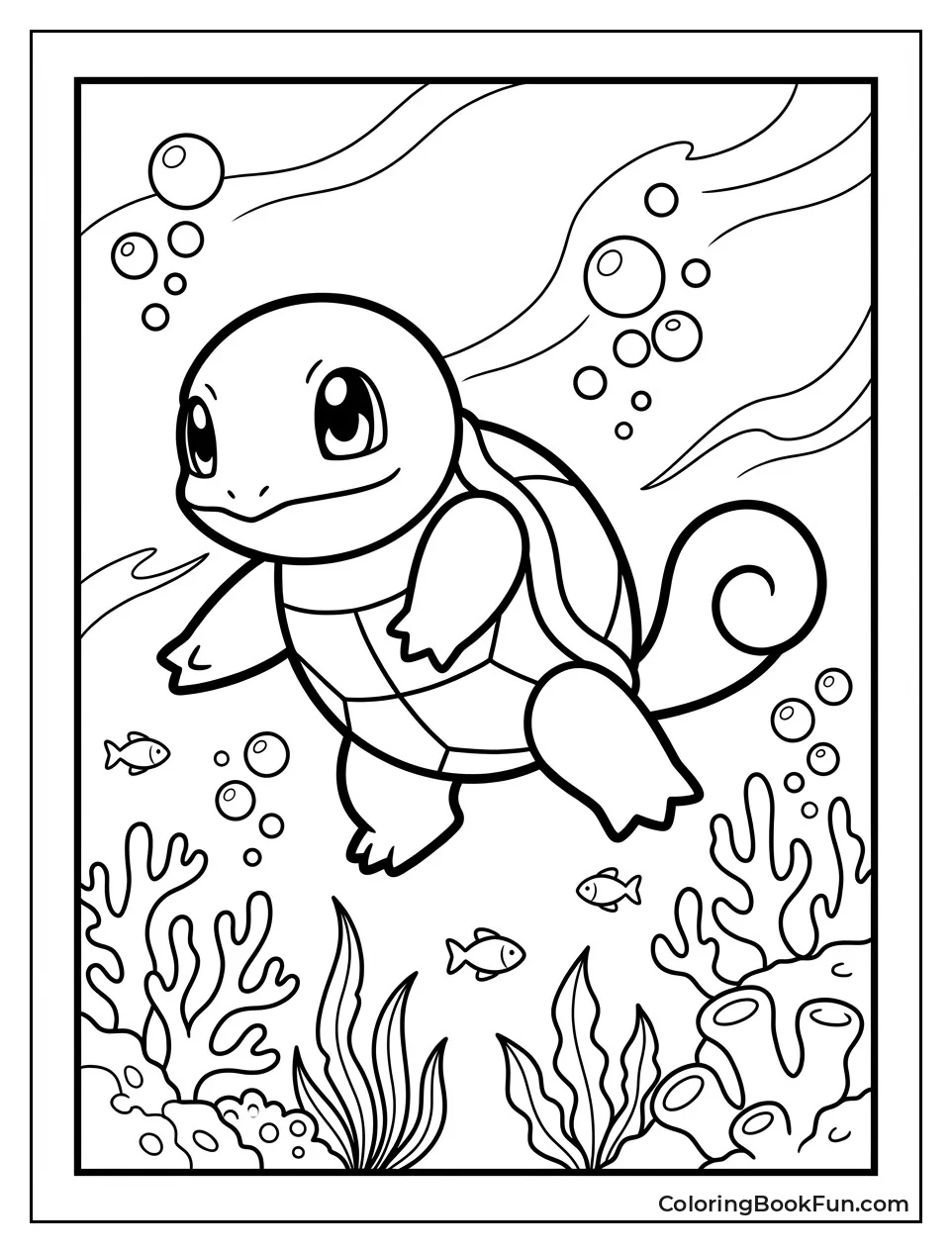 Squirtle Swims Coral Reef