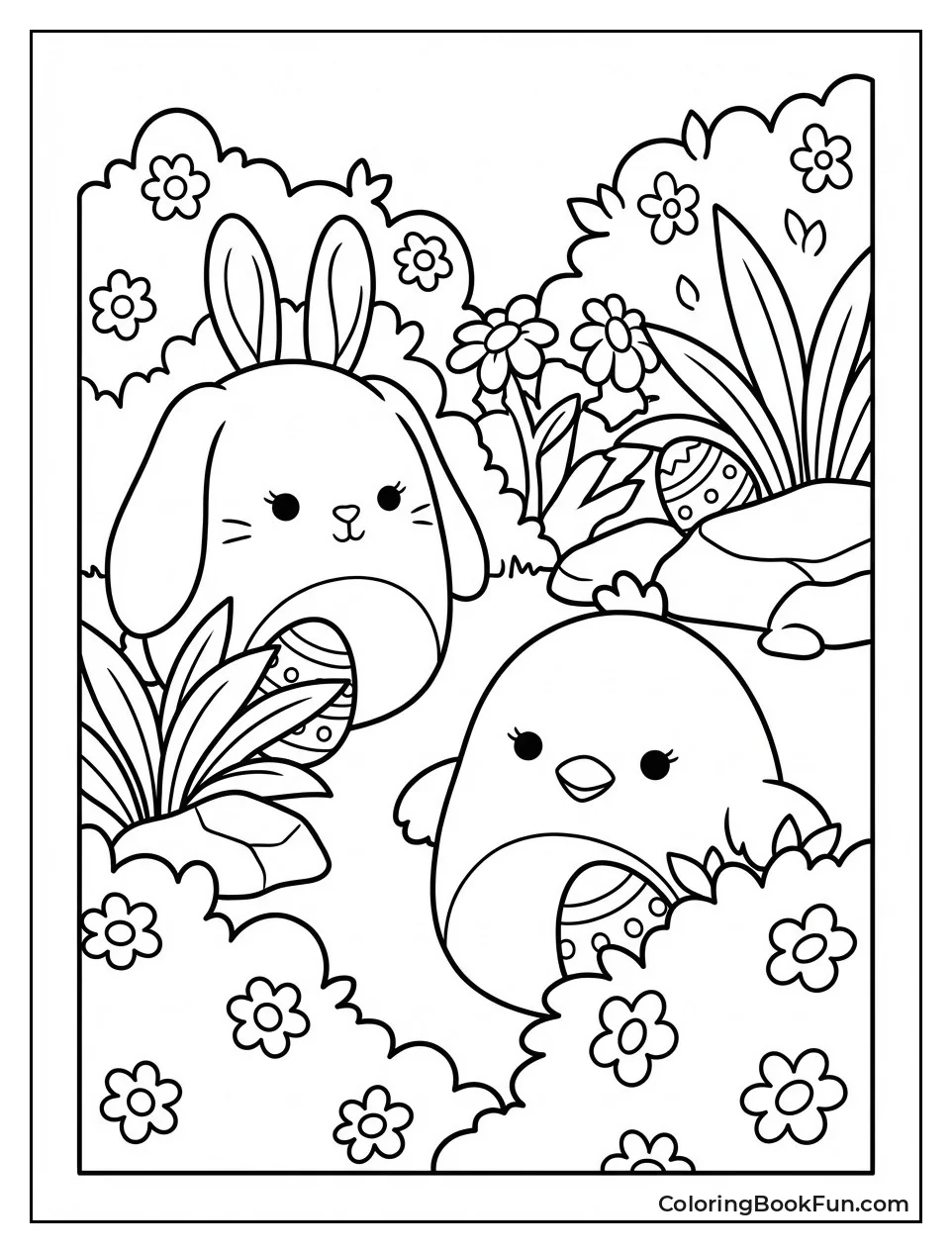 Bunny Hunting Easter Eggs