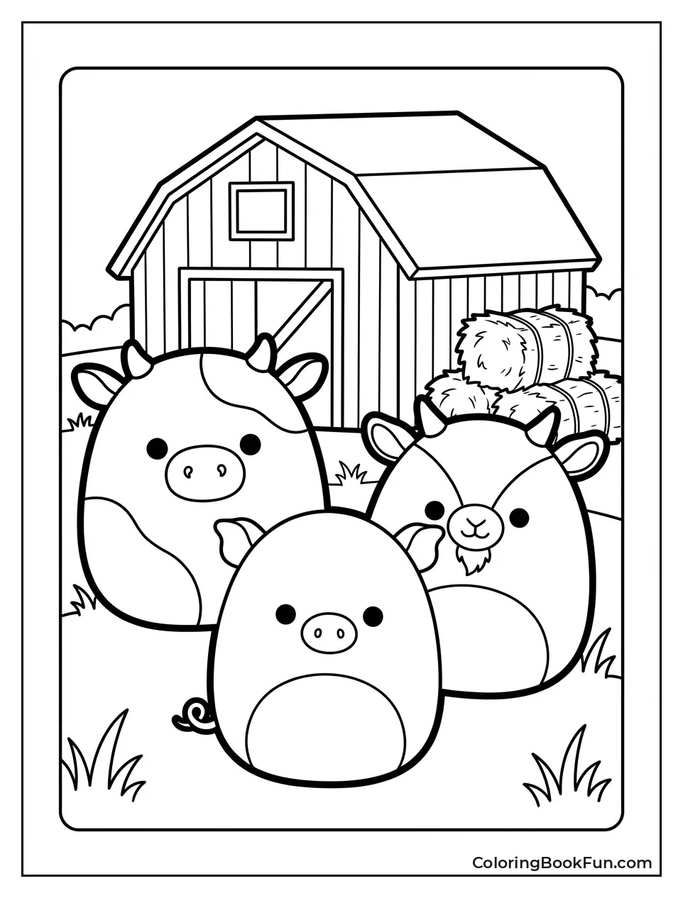 Farm Animals near Barn