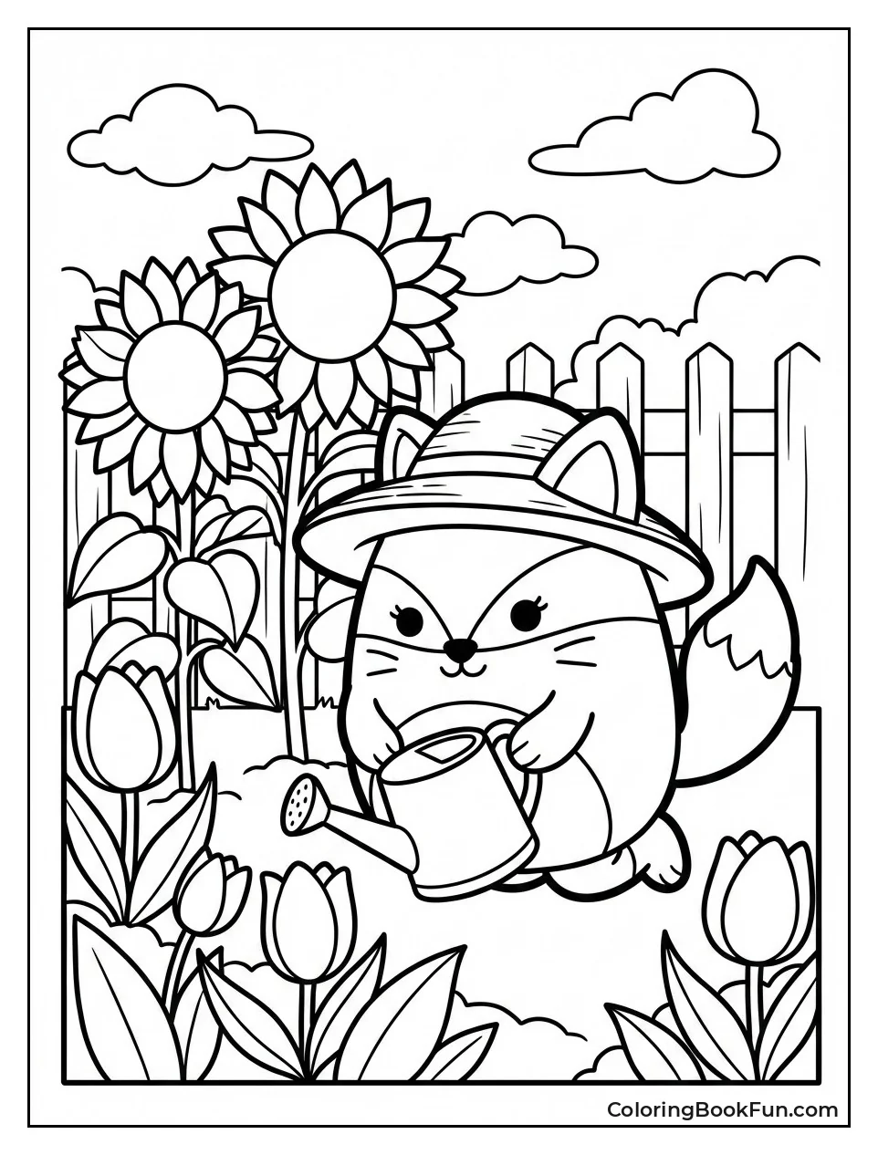 Fifi Tending Flower Garden