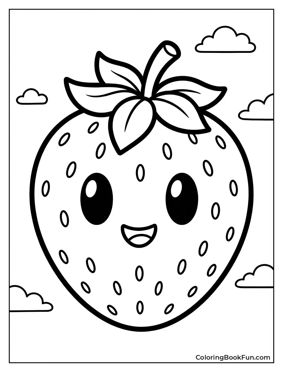 Scarlet Strawberry with Leaves