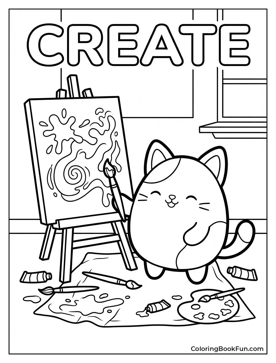 Squishmallow Painting Colorful Canvas