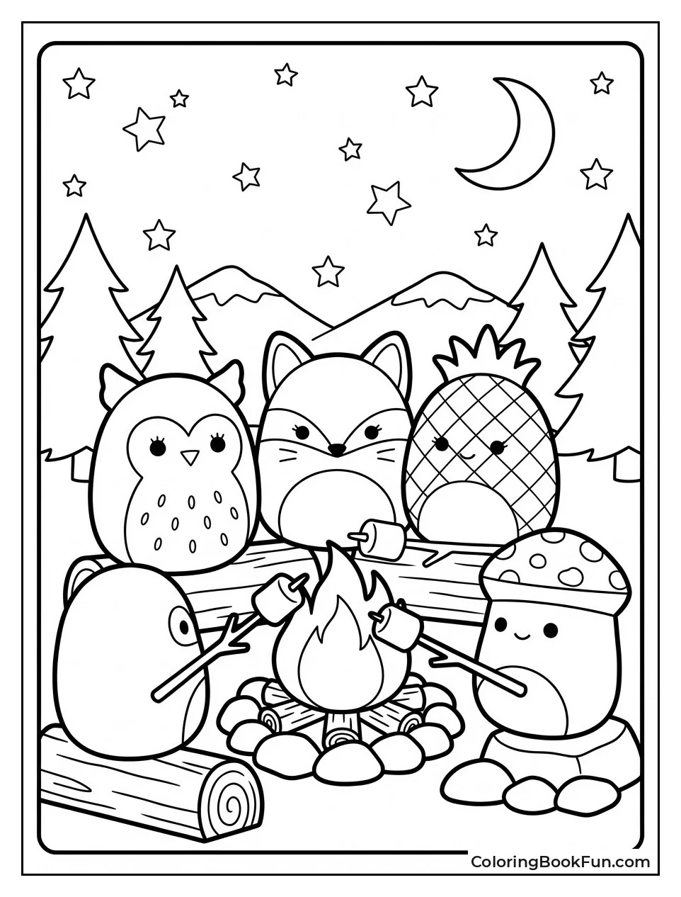 Squishmallows Roasting Campfire Marshmallows