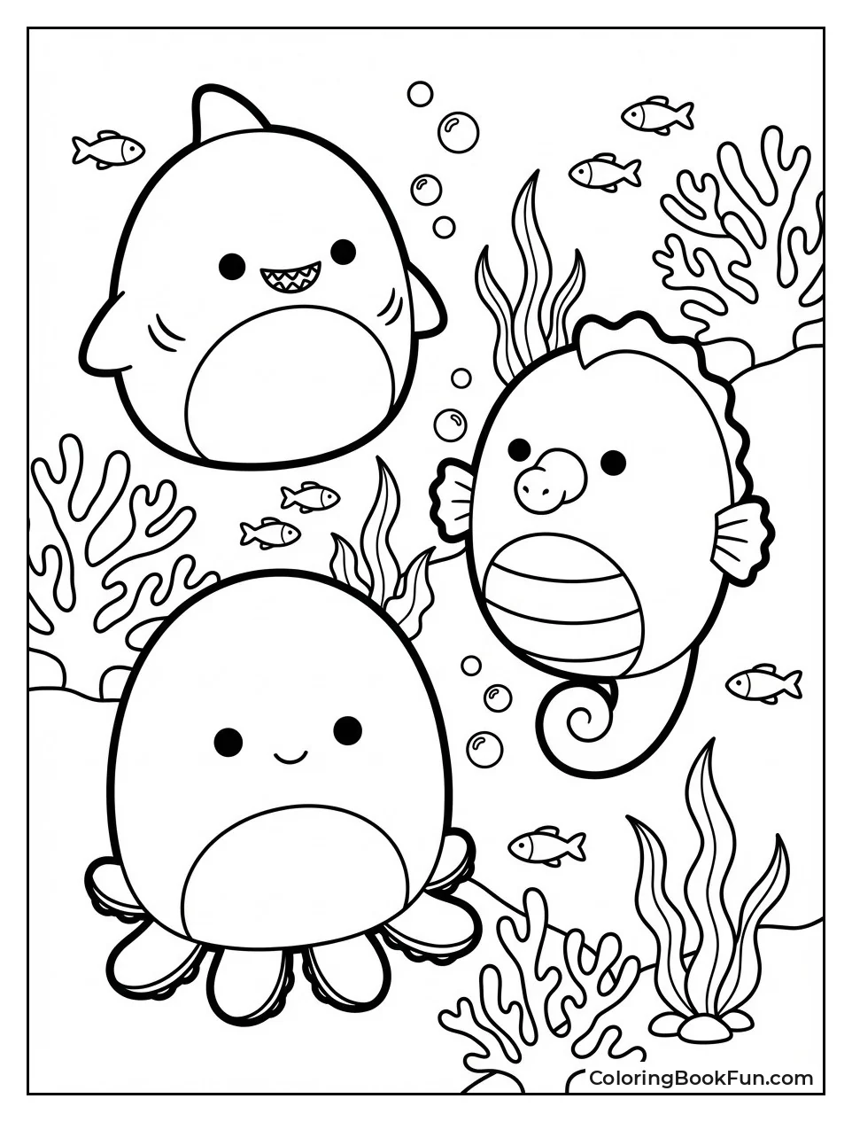 Shark and Seahorse Underwater