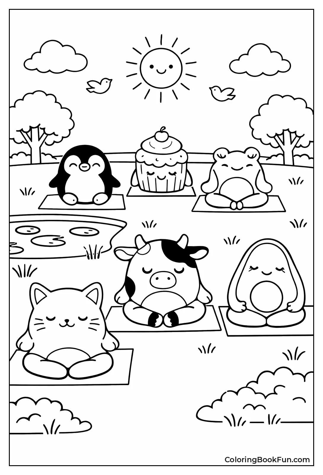 Squishmallows Doing Park Yoga