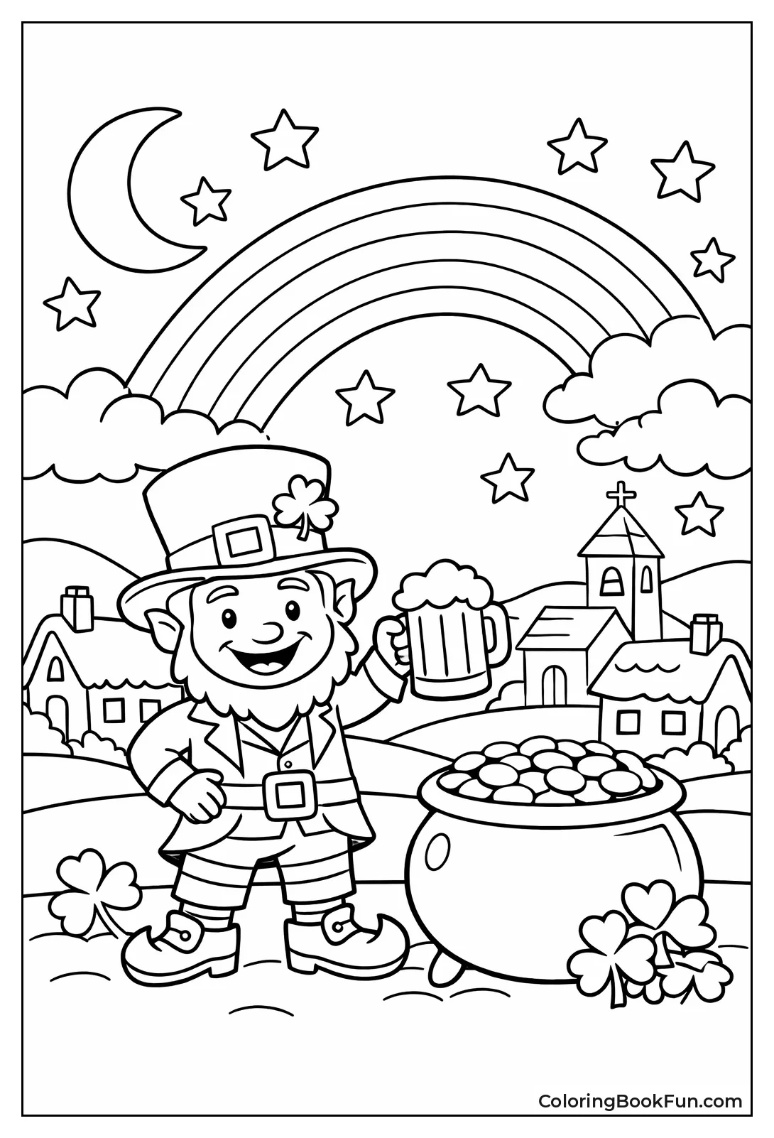 Moonlit Rainbow and Leprechaun