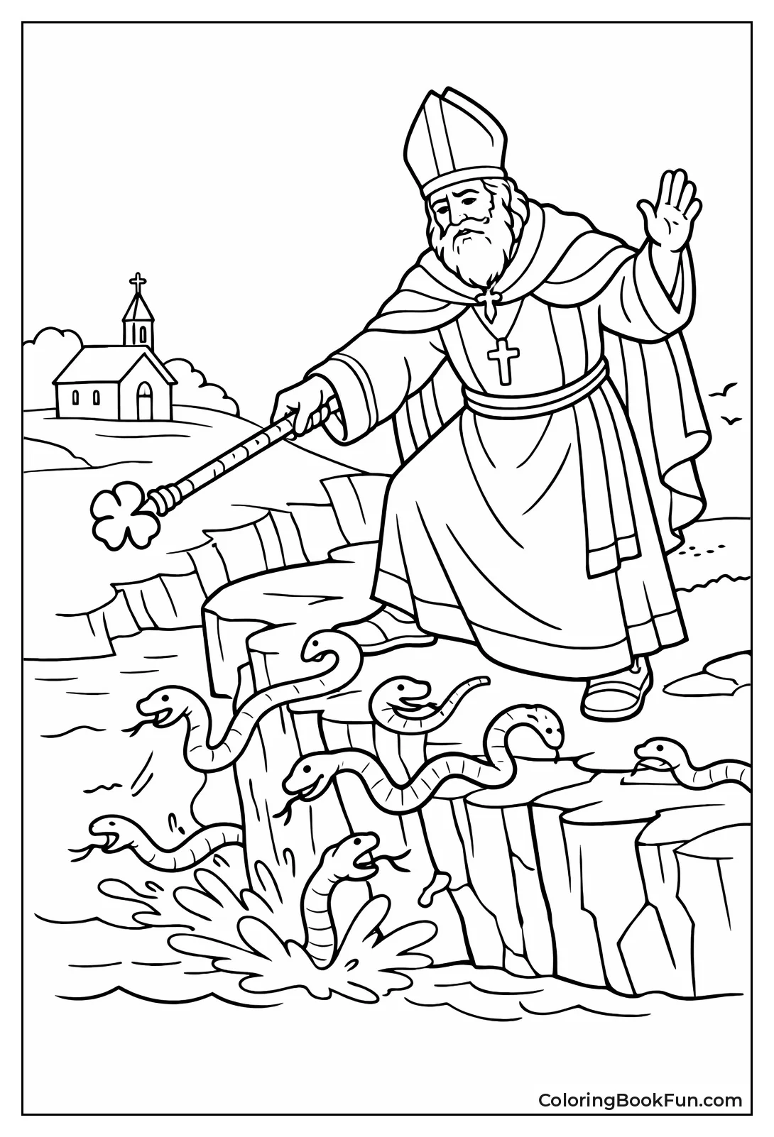 Saint Patrick Chasing Snakes