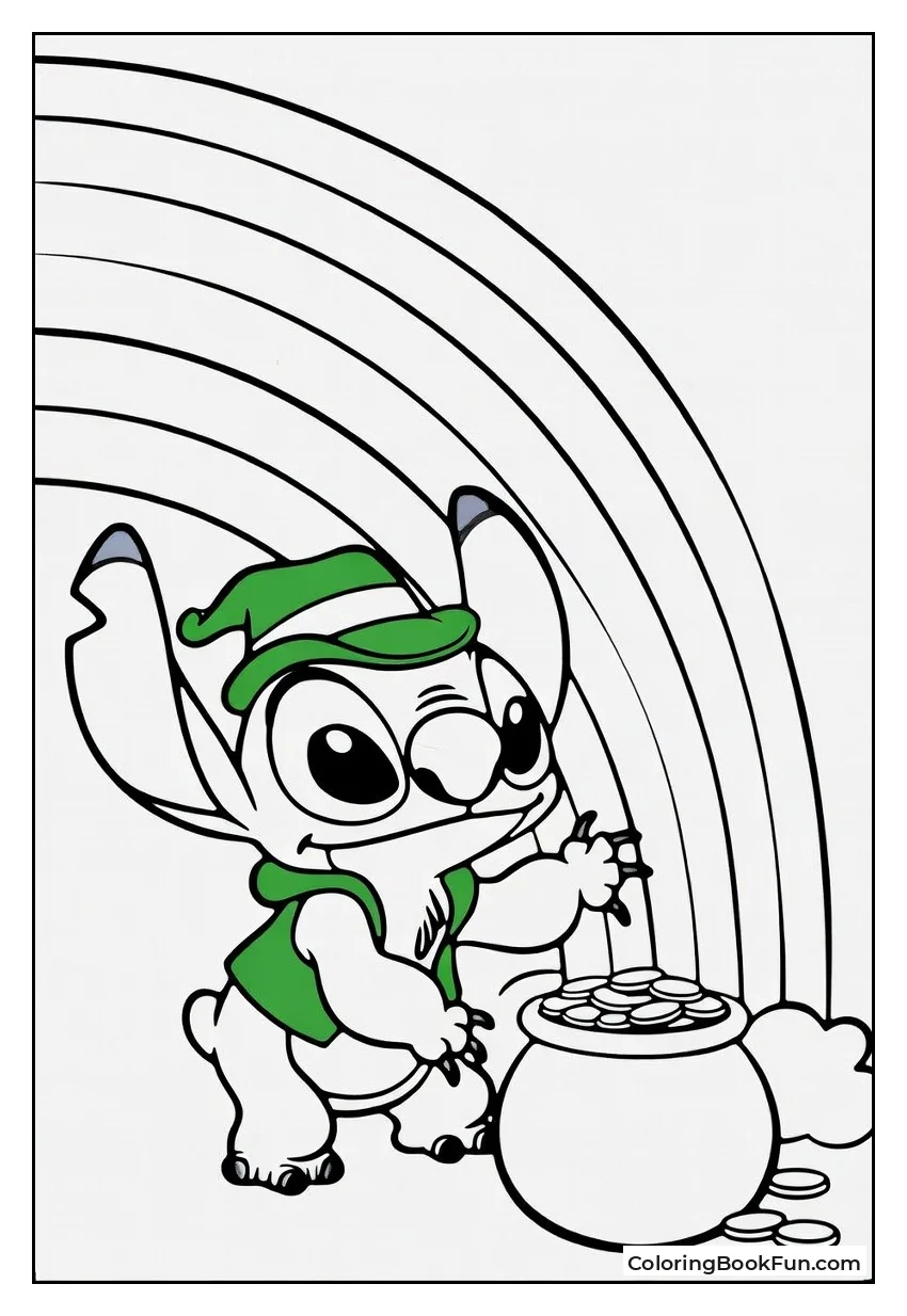 Stitch Guards Pot at Rainbow End