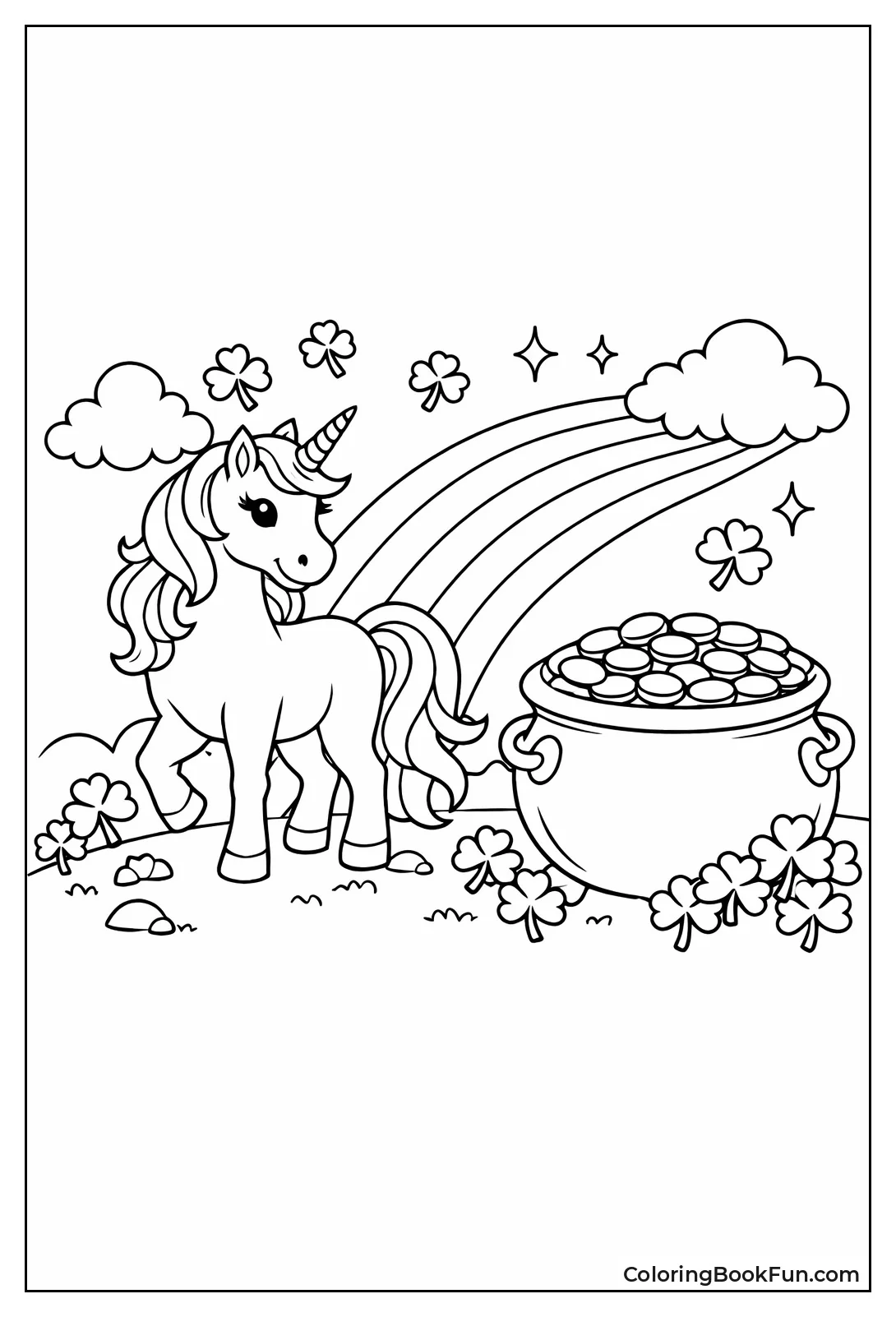 Unicorn by Pot of Gold