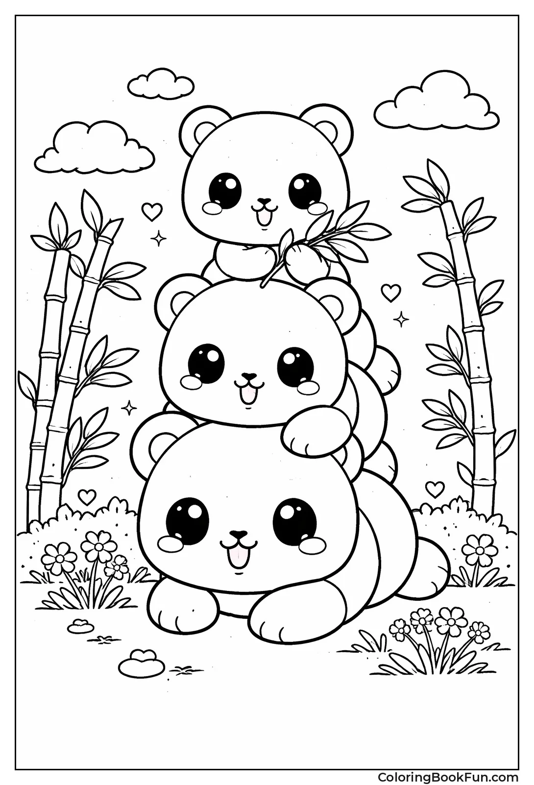 Stacked Cute Pandas