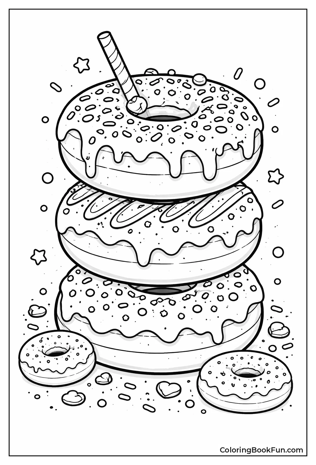 Tall Stack of Sprinkled Donuts