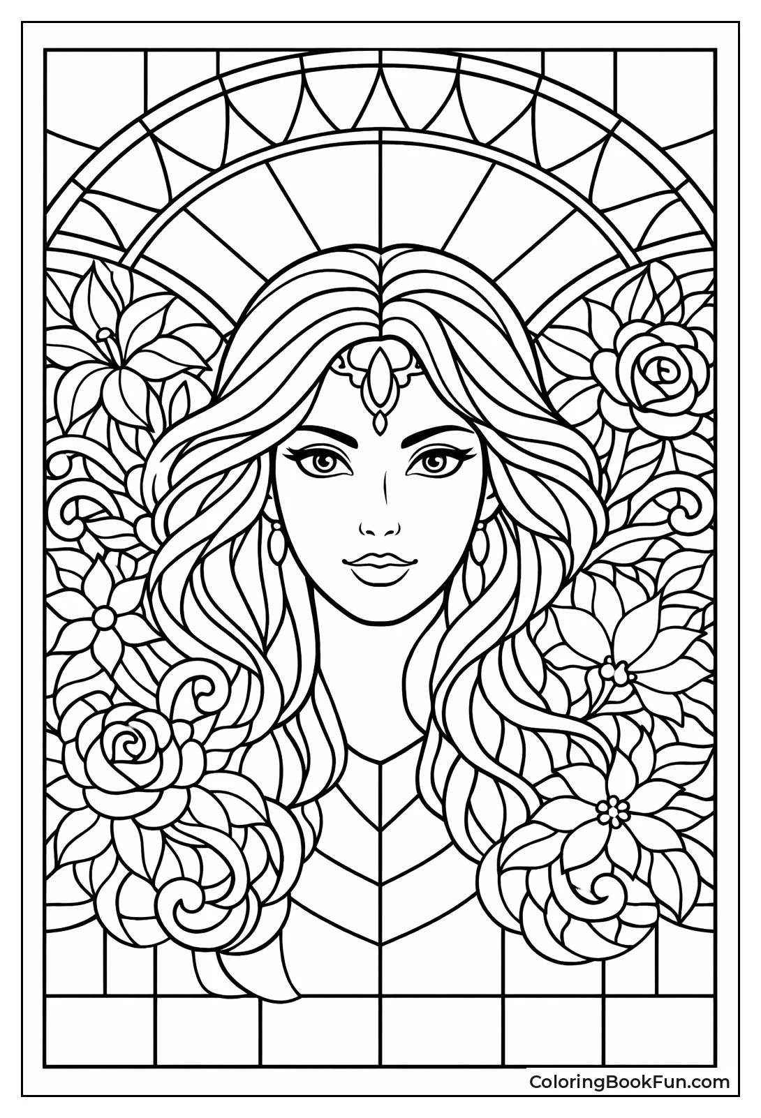 Woman's Hair Flows Floral